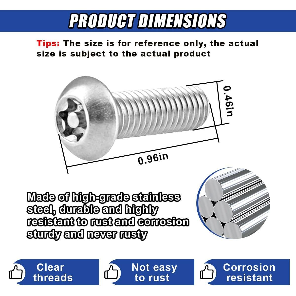 Kit de Tornillos Antirrobo DUSCOKE para Placas de Licencia 4 Pzas