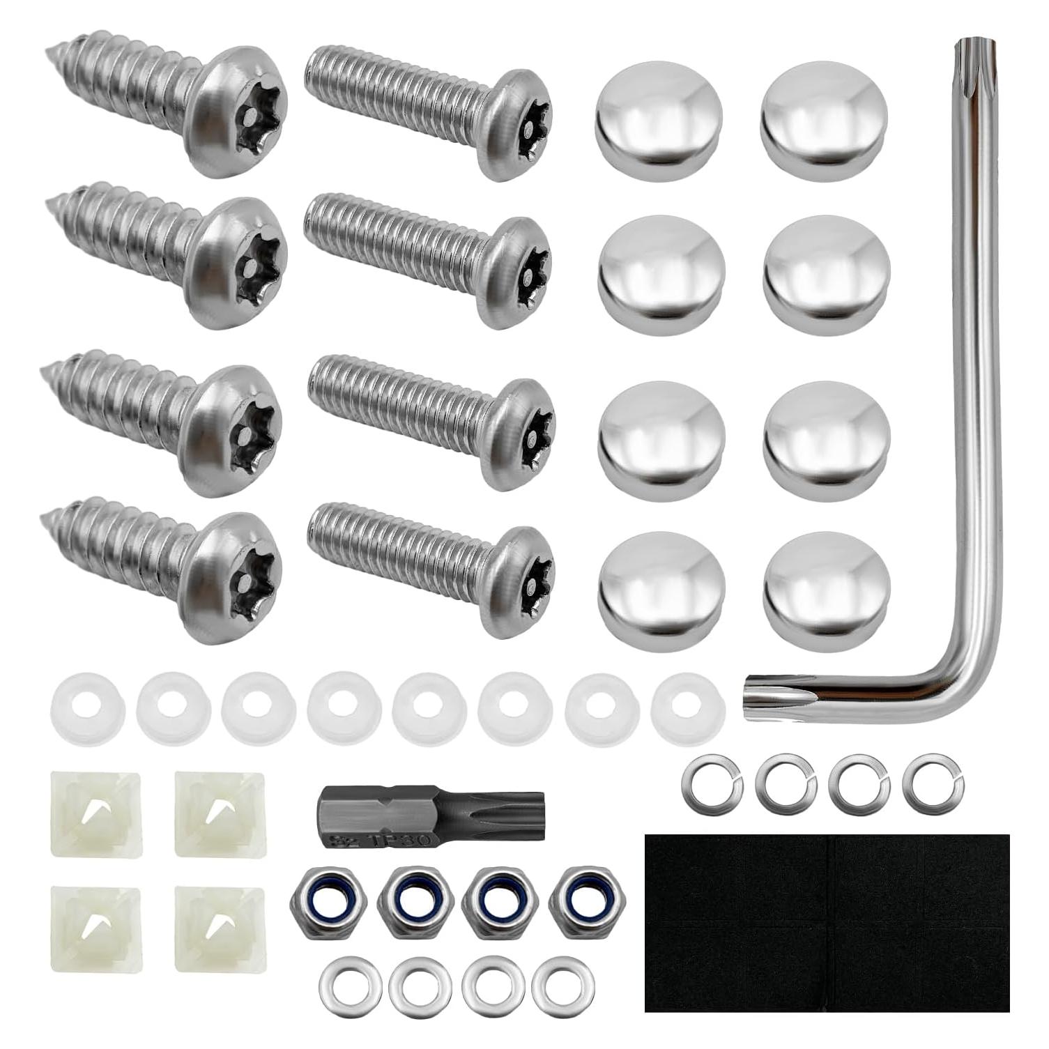 Tornillos Antirrobo para Placas de Matrícula Sylvil Plata M6