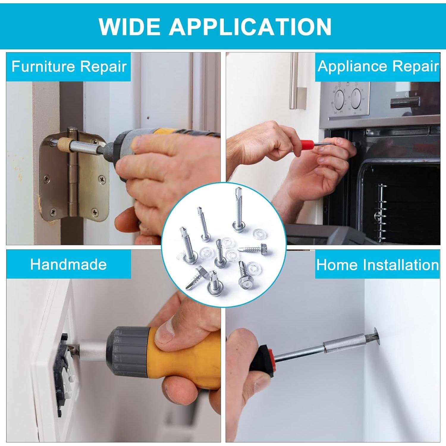 Juego de Tornillos Autoperforantes TrivdPro 430 Pcs Acero Inoxidable