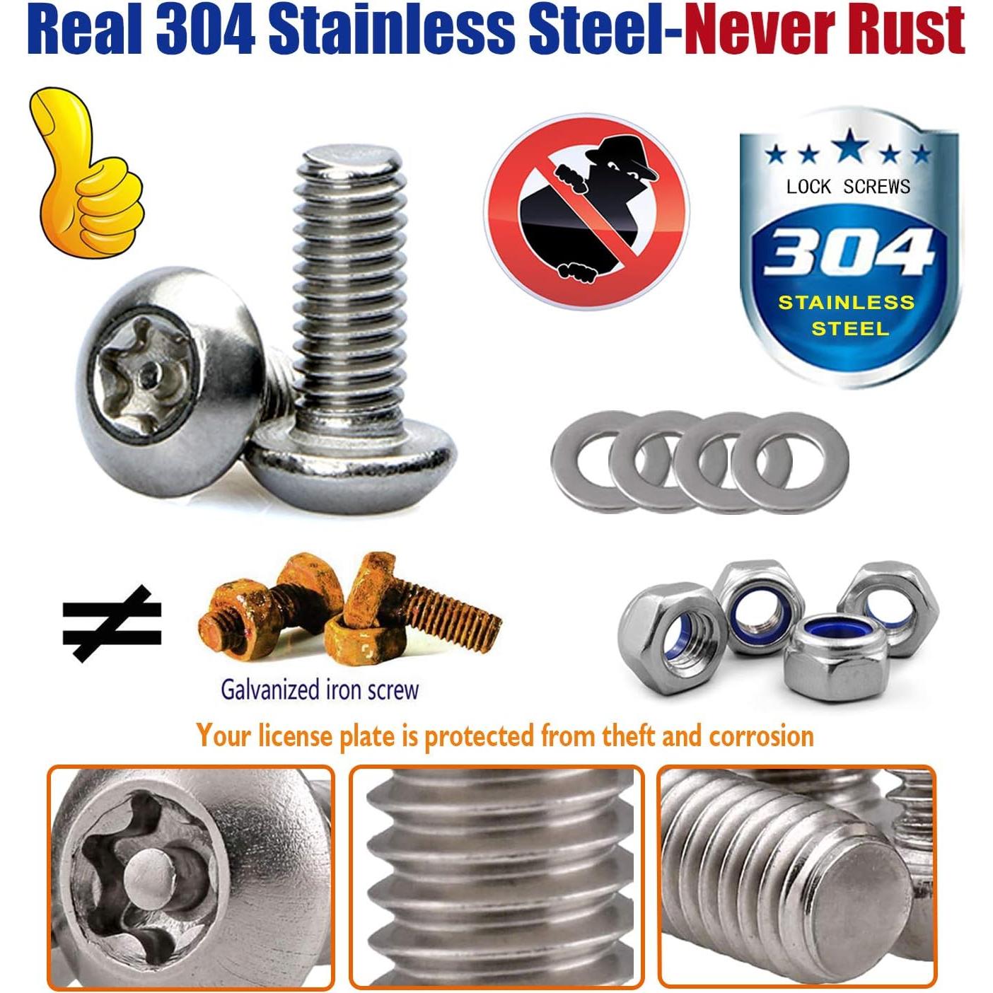 Tornillos Antirrobo para Placas de Matrícula PRUST M6 6mm