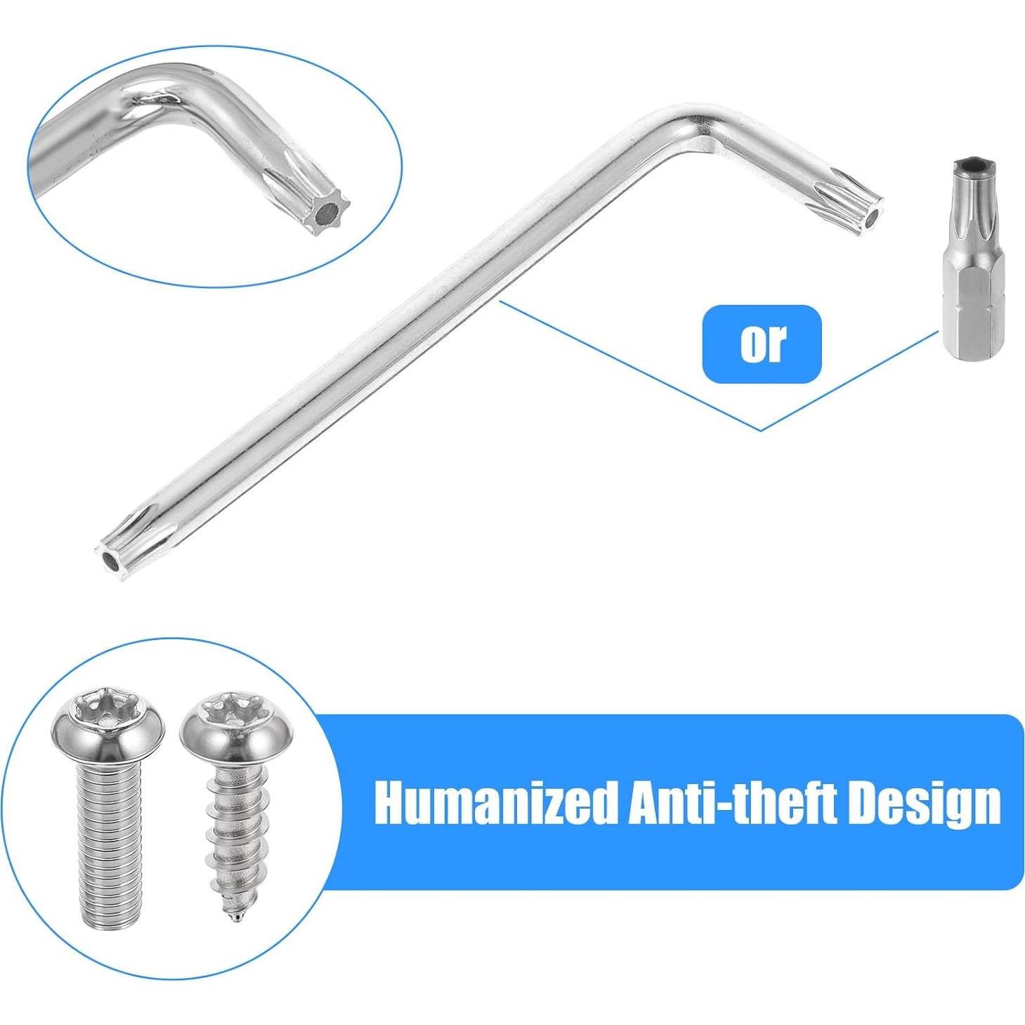 Kits de Tornillos Antirrobo para Placas de Licencia HJZHII Plata