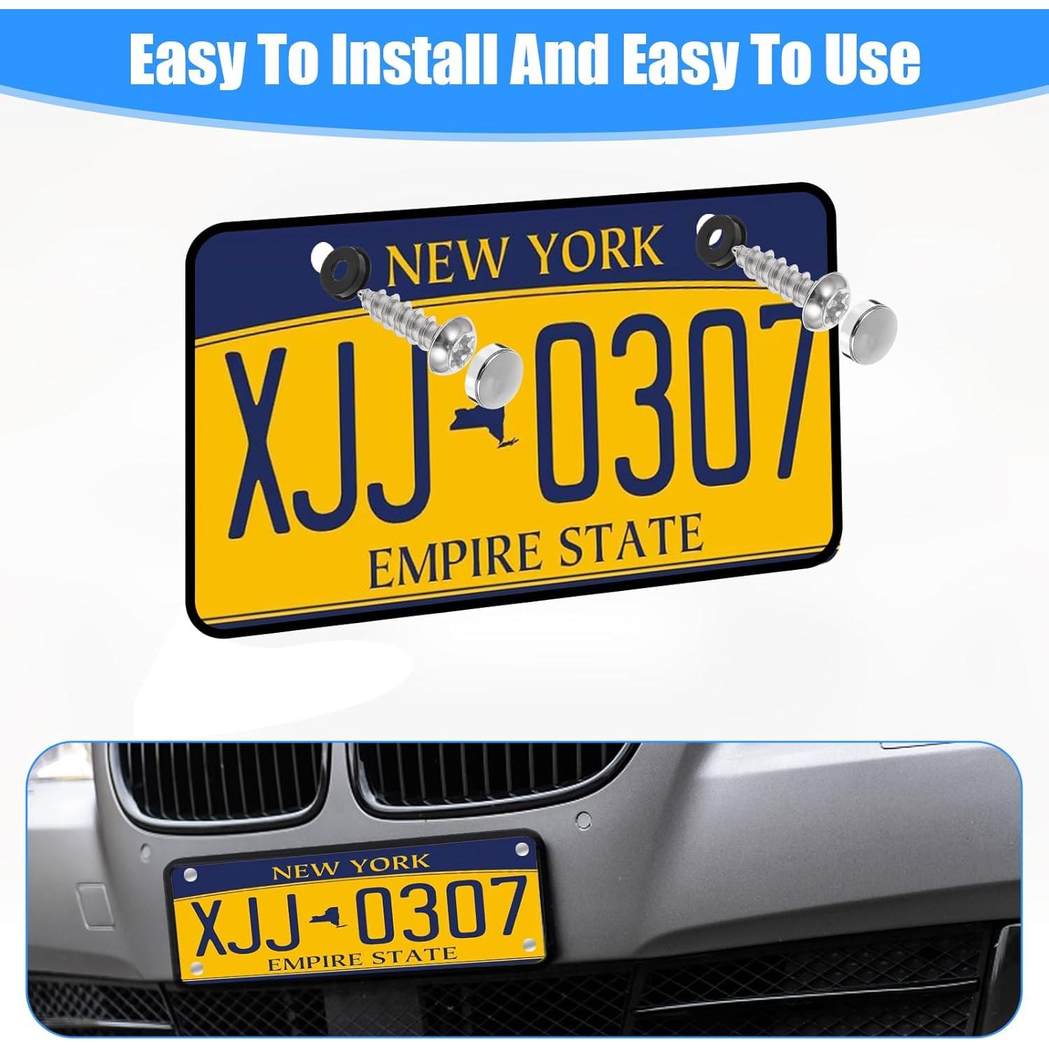 Kits de Tornillos Antirrobo para Placas de Licencia HJZHII Plata