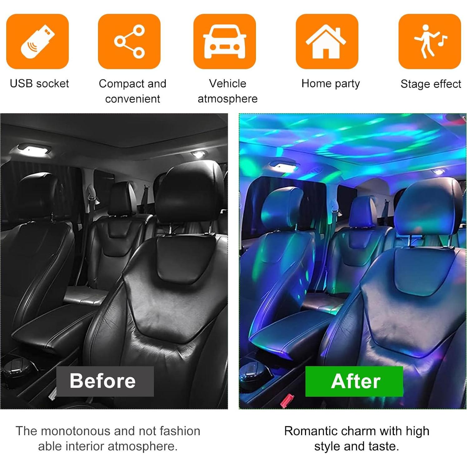 Proyector de Luz Nocturna Estrella USB Dickno, 7 Colores Ajustables