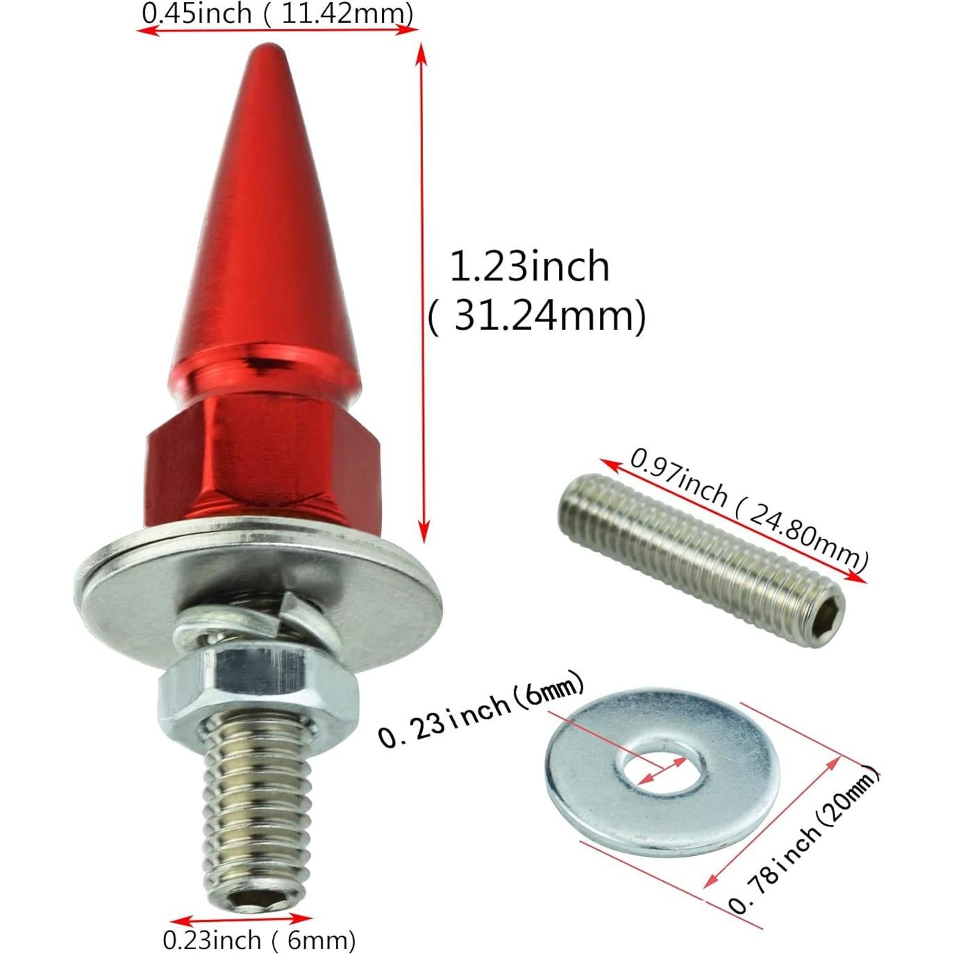 Tornillos Antirrobo para Placas de Matrícula Abfer 4 Pcs Rojo