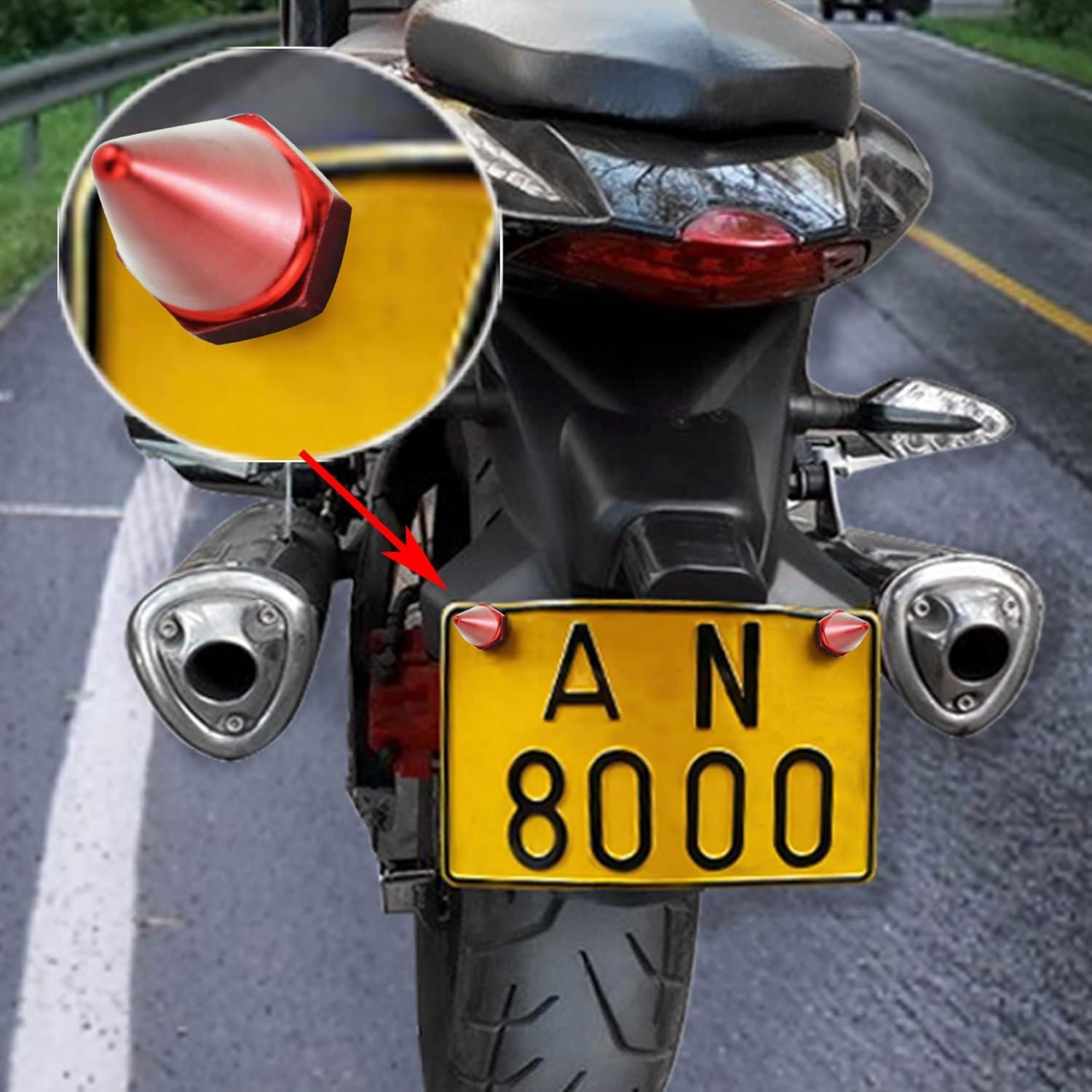 Tornillos Antirrobo para Placas de Matrícula Abfer 4 Pcs Rojo