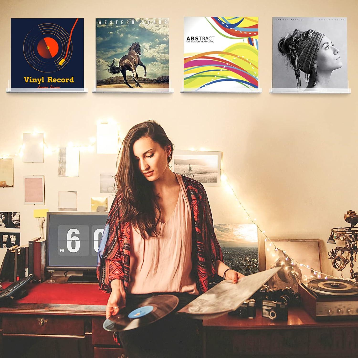 Estante de Pared ULENDIS para Discos de Vinilo Pack de 8