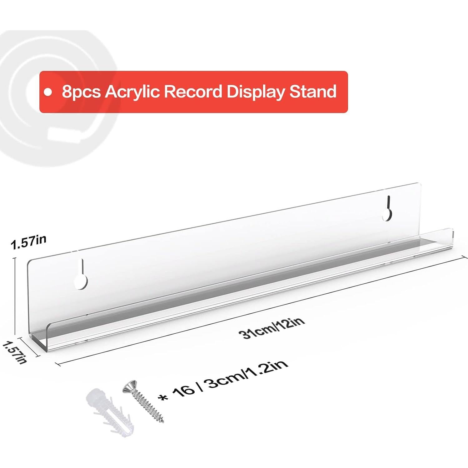 Estante de Pared ULENDIS para Discos de Vinilo Pack de 8