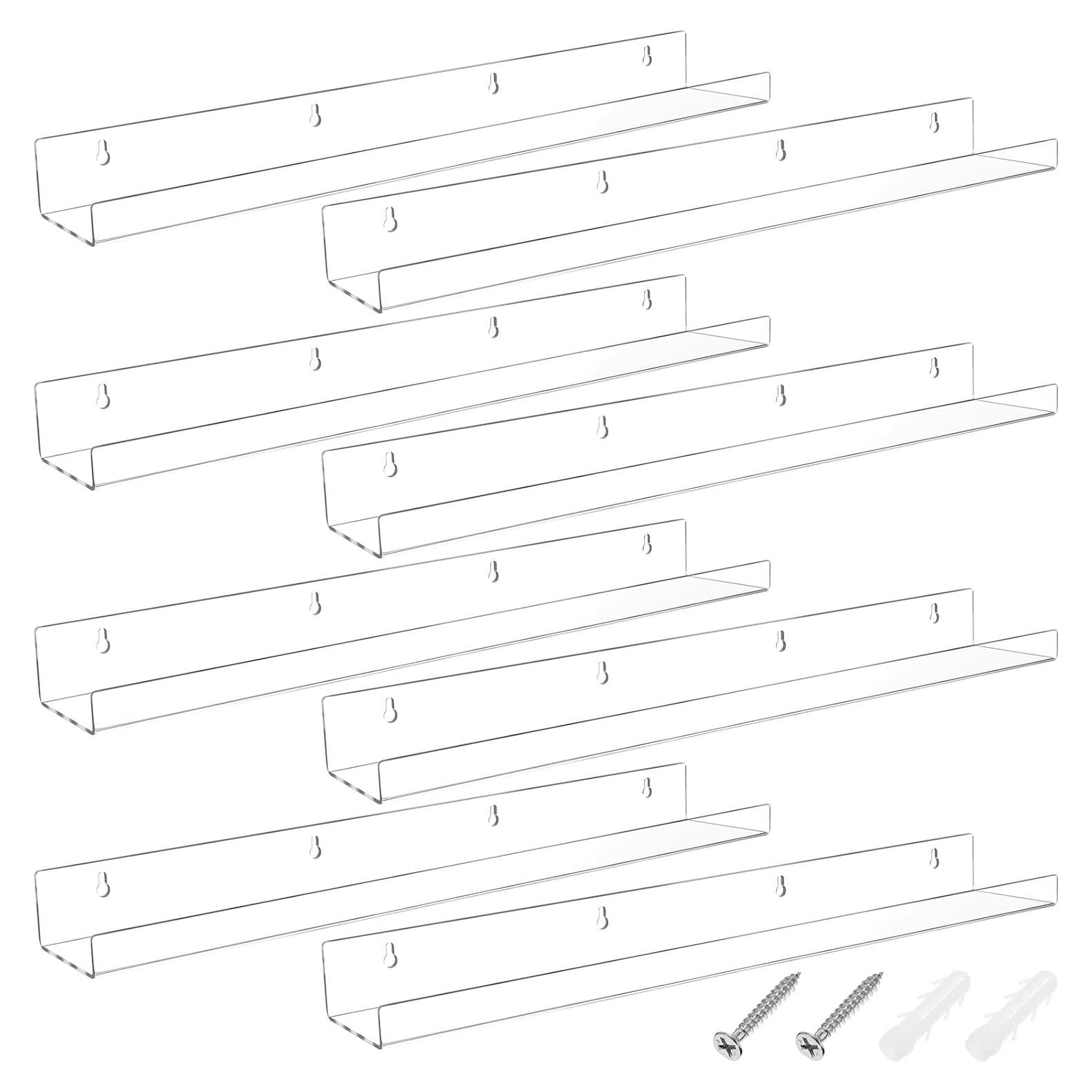 Estantes Flotantes Transparentes Kathfly 61 cm - 8 Piezas