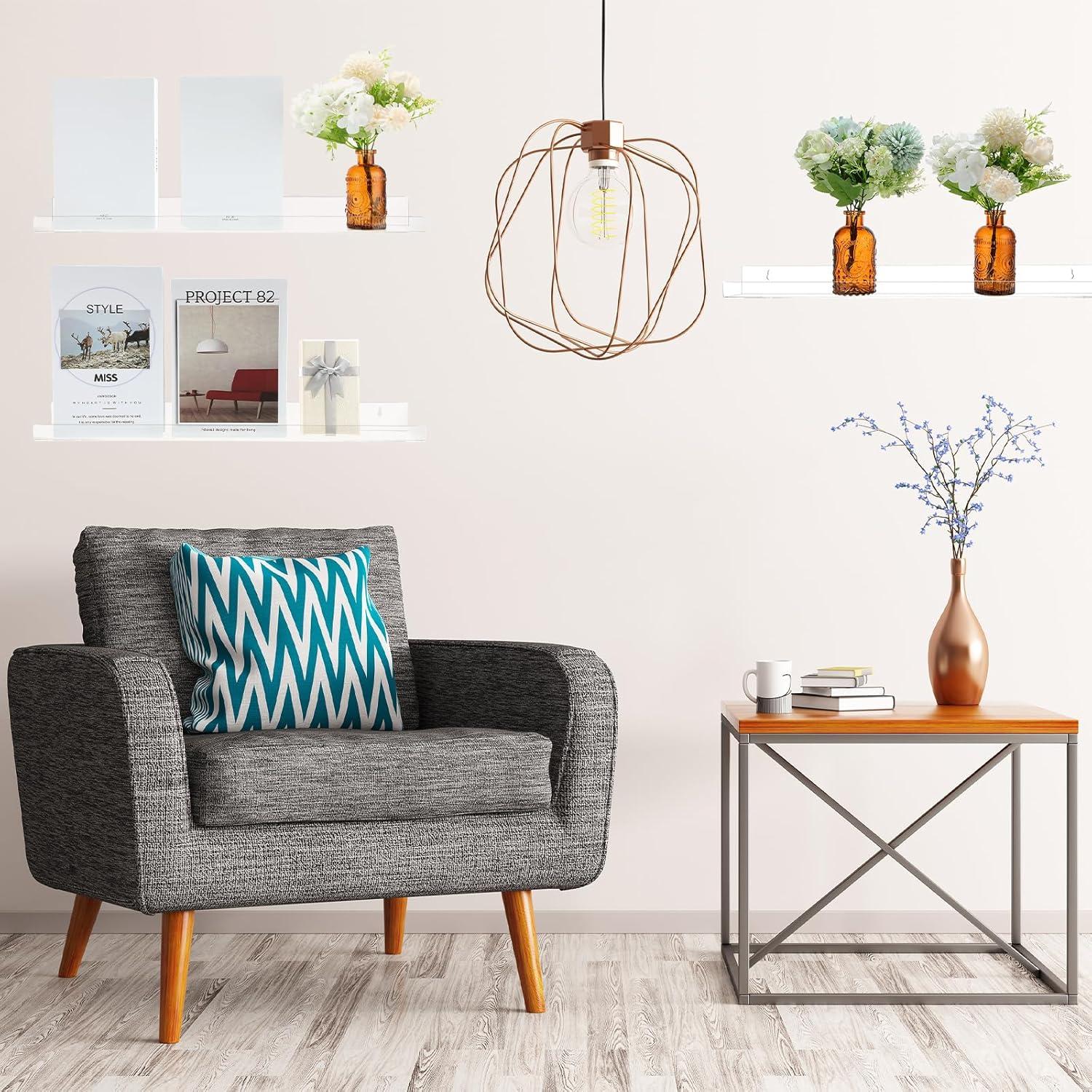 Estantes Flotantes Transparentes Kathfly 61 cm - 8 Piezas