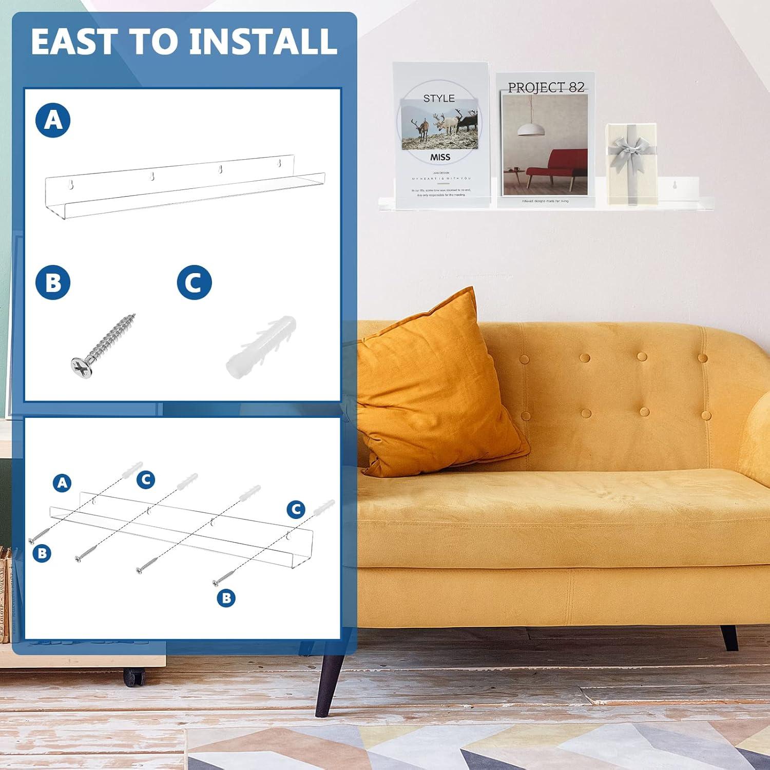 Estantes Flotantes Transparentes Kathfly 61 cm - 8 Piezas