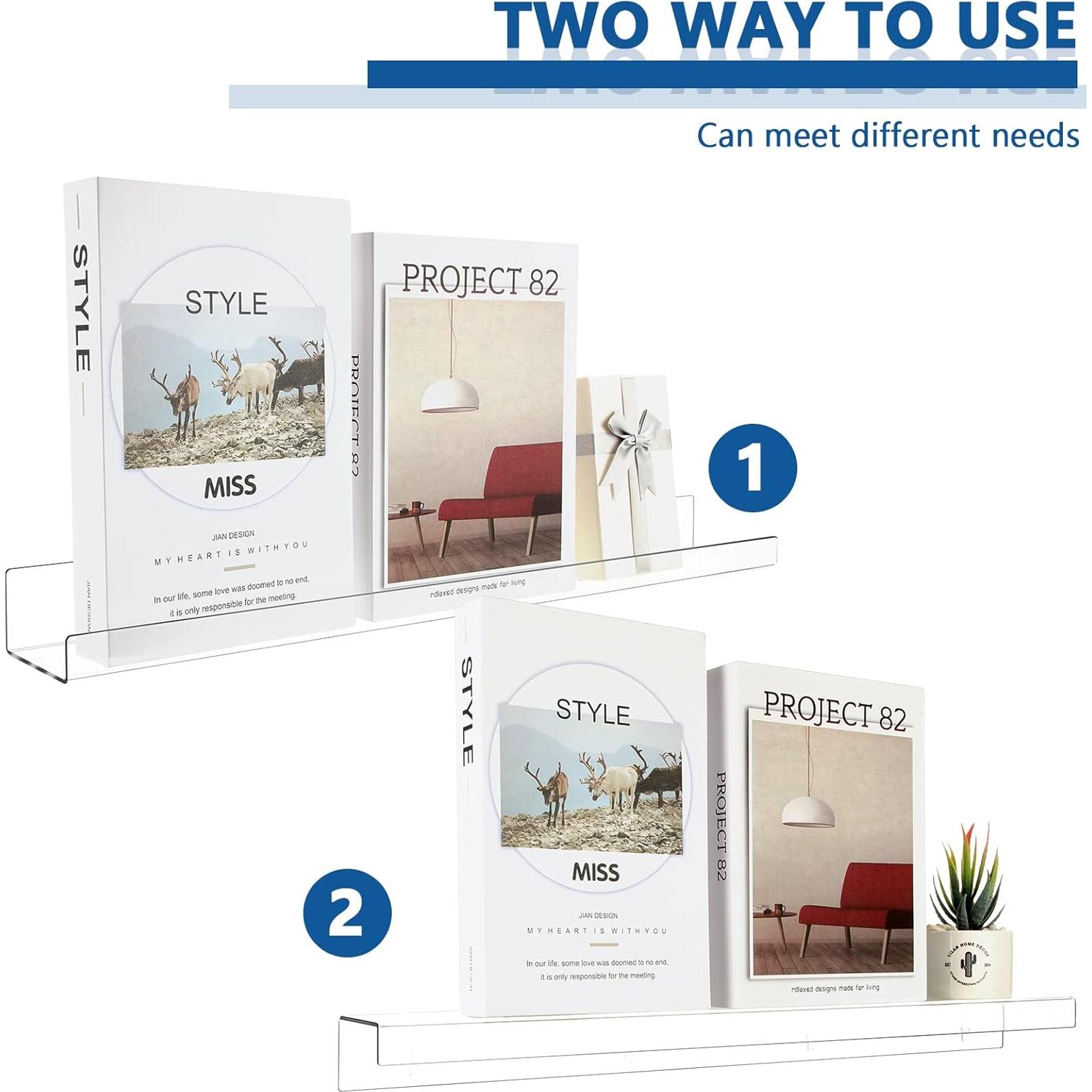 Estantes Flotantes Transparentes Kathfly 61 cm - 8 Piezas