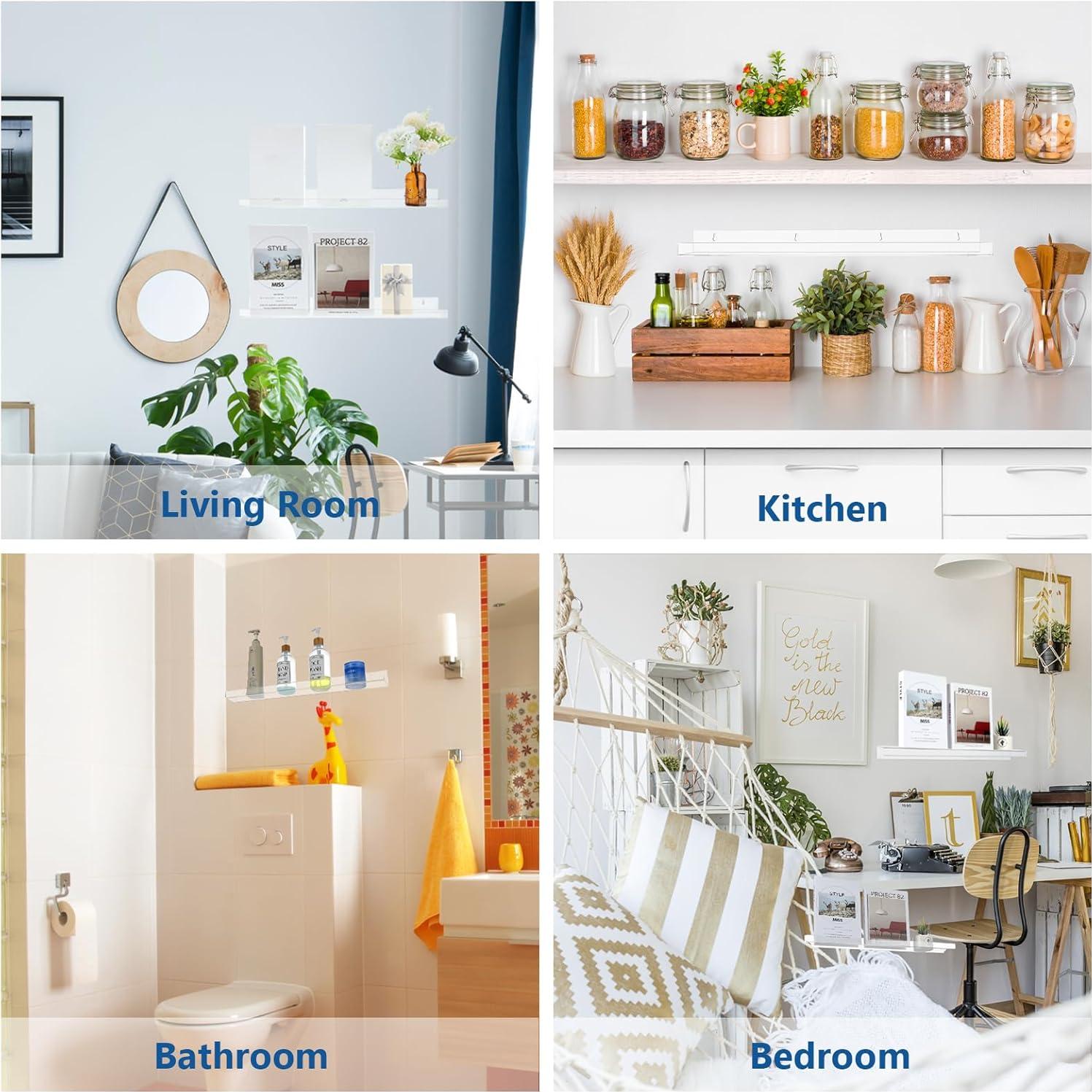 Estantes Flotantes Transparentes Kathfly 61 cm - 8 Piezas