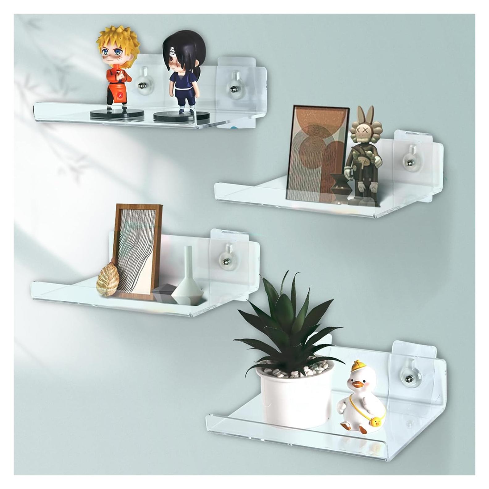 Estantes Acrílicos Flotantes DingCo 20x15 cm Paquete de 4