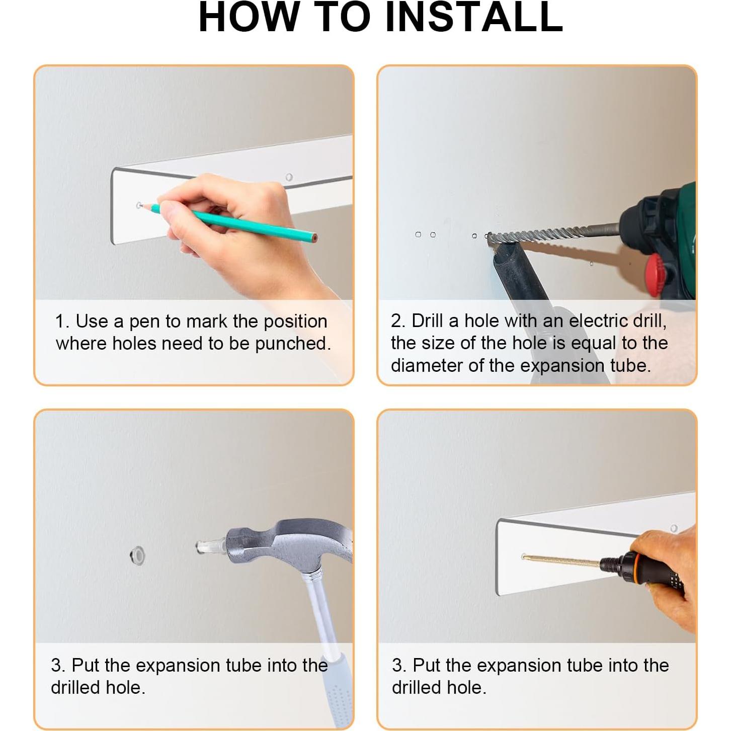 Estantes Flotantes Acrílicos Merkaunis 8 Pcs 35.56x14.99 cm