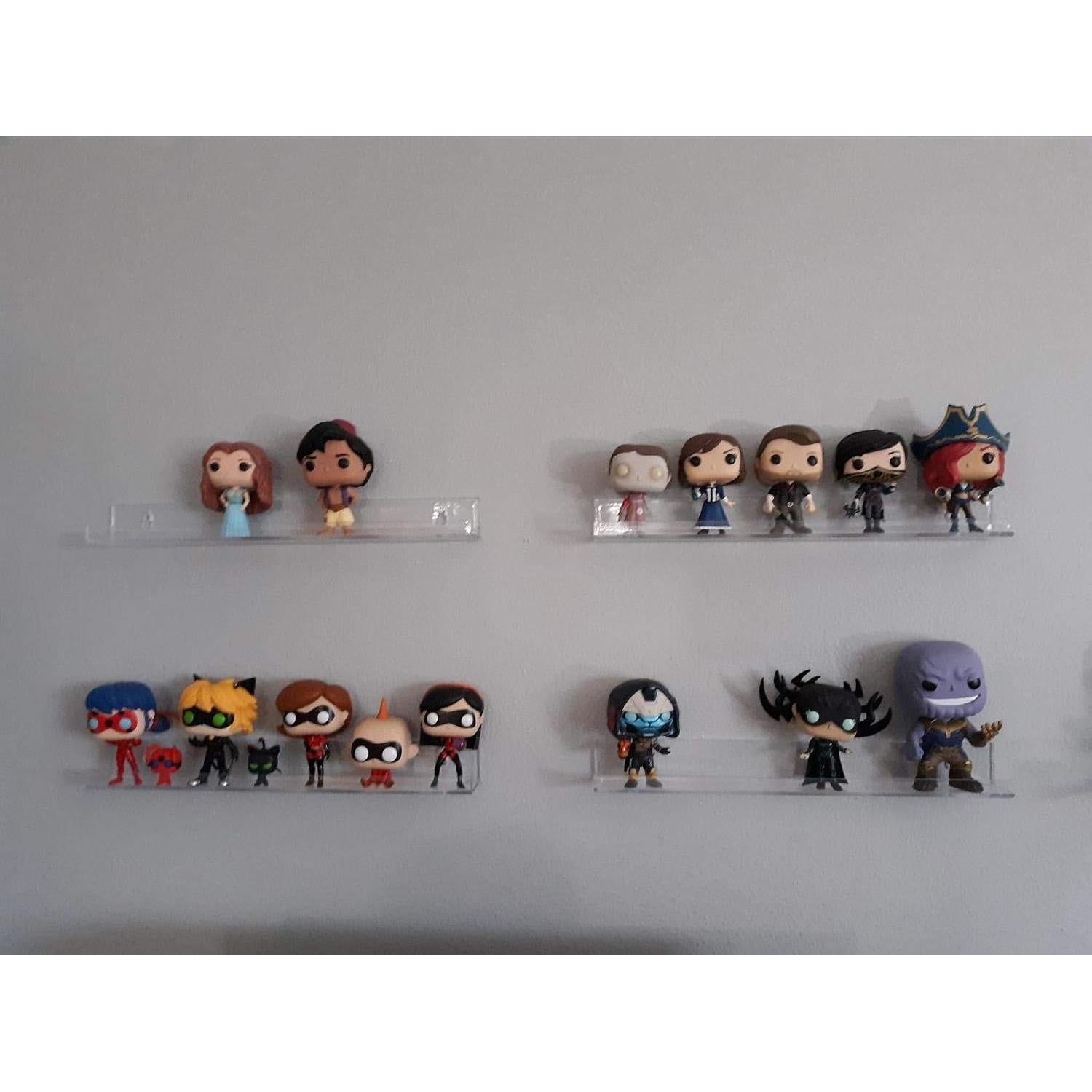 Estante Flotante Sooyee 8 Pack 38.1 cm Acrílico Transparente