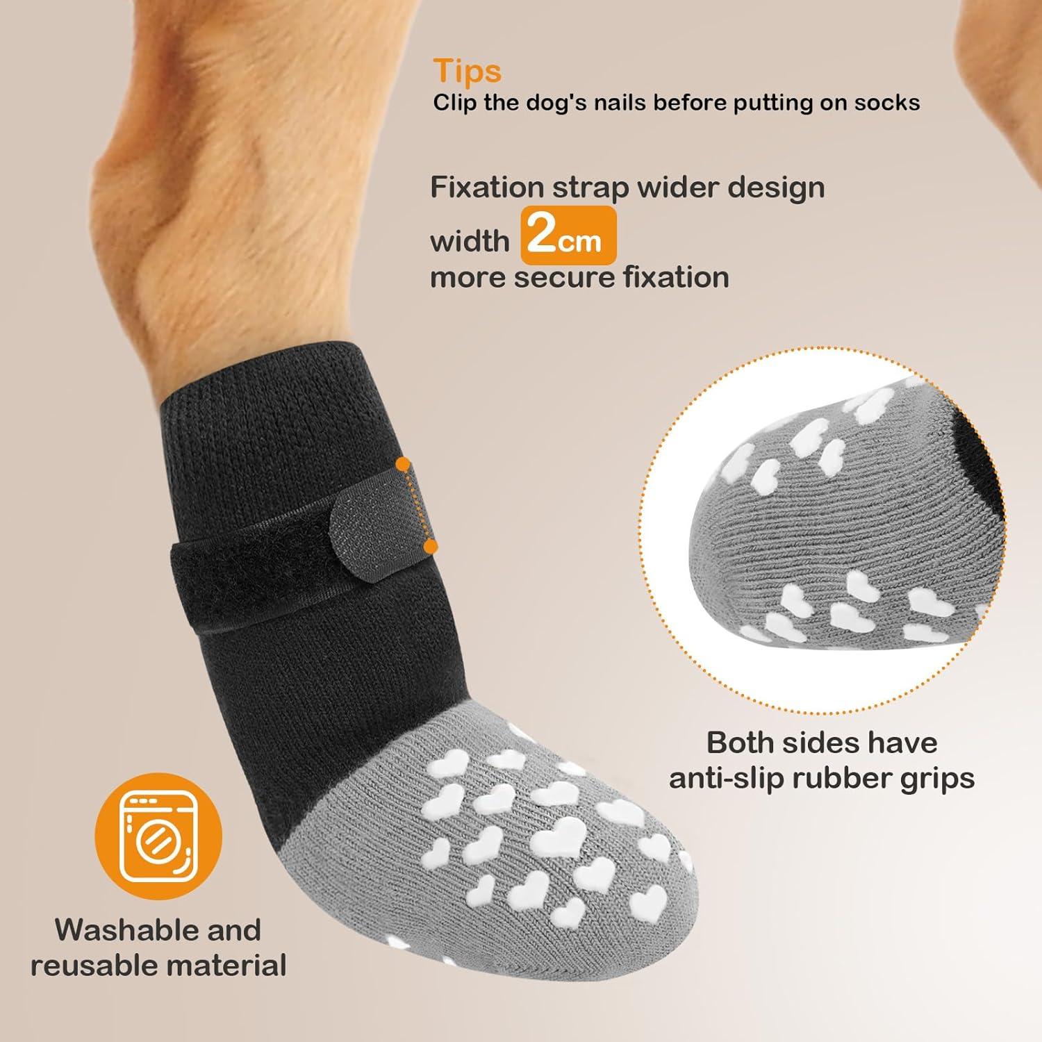 Calcetines Antideslizantes para Perros MBTWZ Negro L - 2 Pares