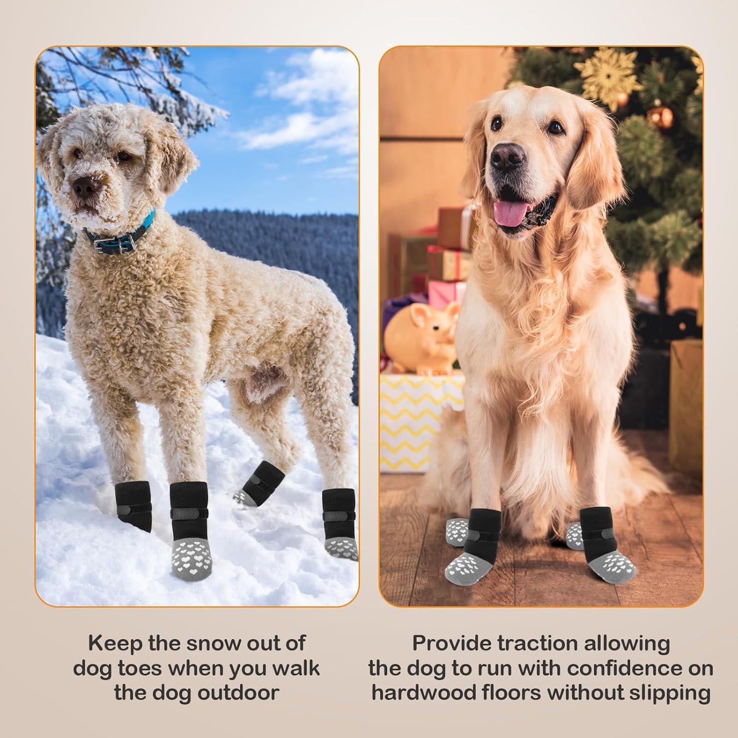 Calcetines Antideslizantes para Perros MBTWZ Negro L - 2 Pares