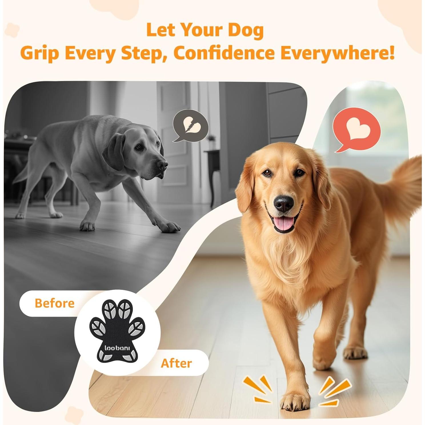 Protector de Patas para Perros LOOBANI XXL Negro Antideslizante