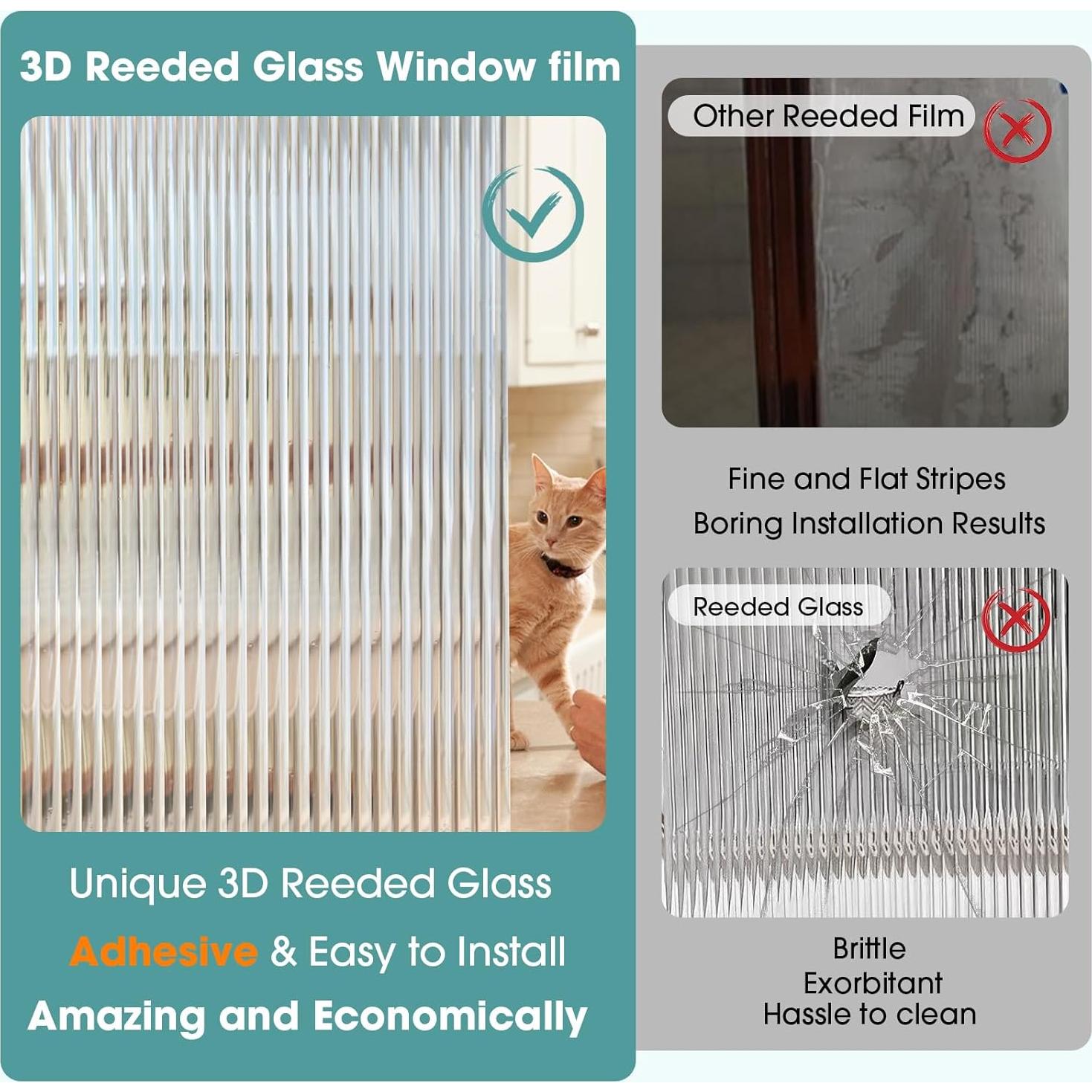 Película de Privacidad Coavas 3D Translúcida 44.5x199.8 cm