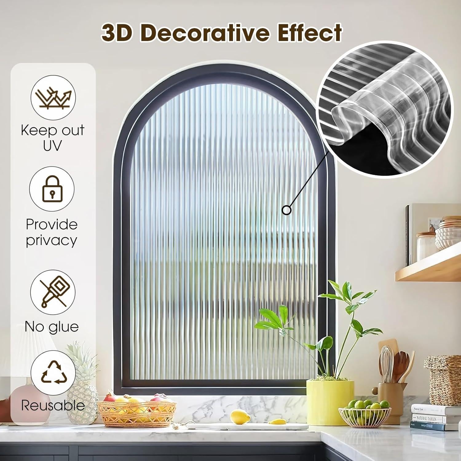 Película de Privacidad de Vidrio Estriado Coavas 44.5x200cm