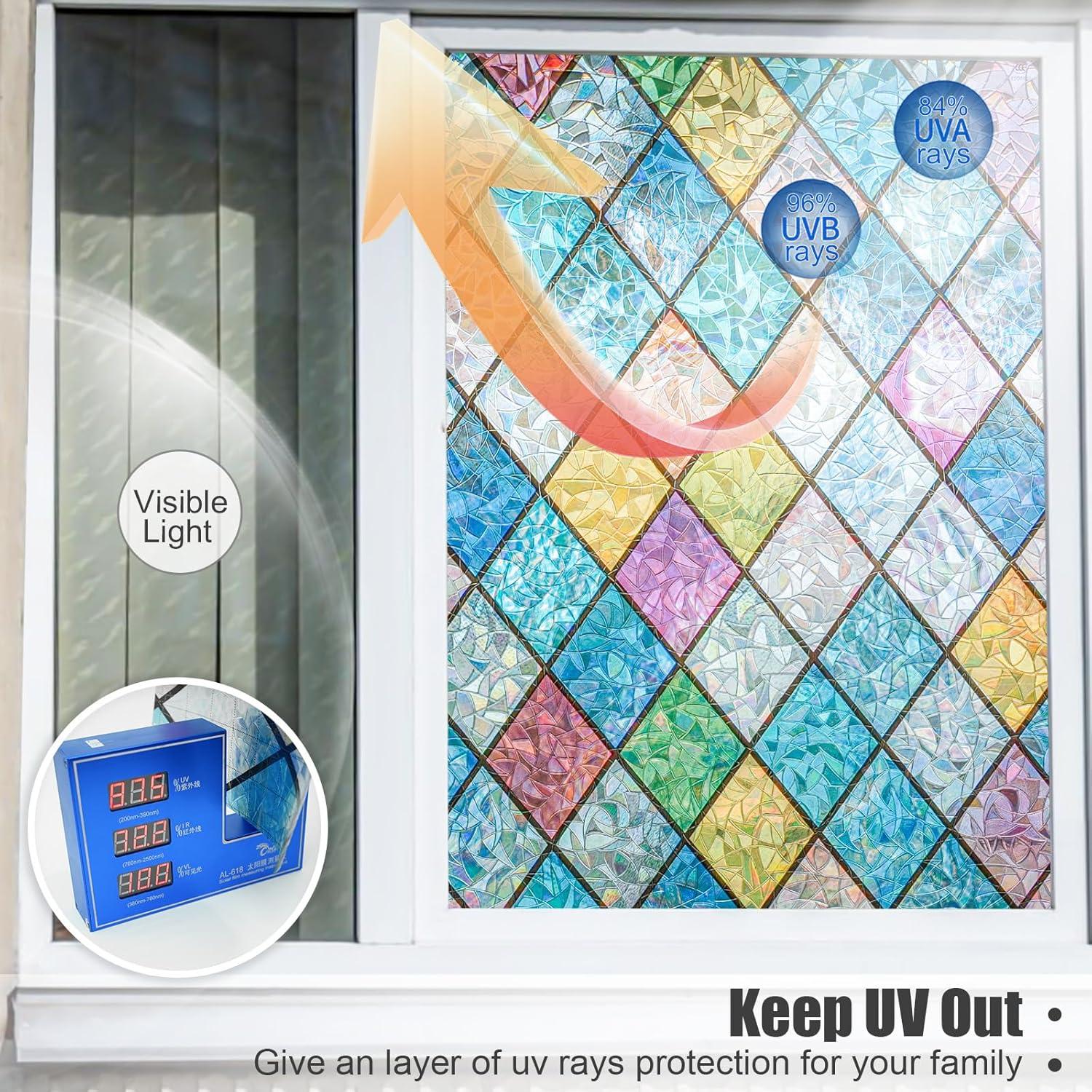 Película de Ventana Privada Arcoíris COUNTEWOL 44.5x199.8 cm