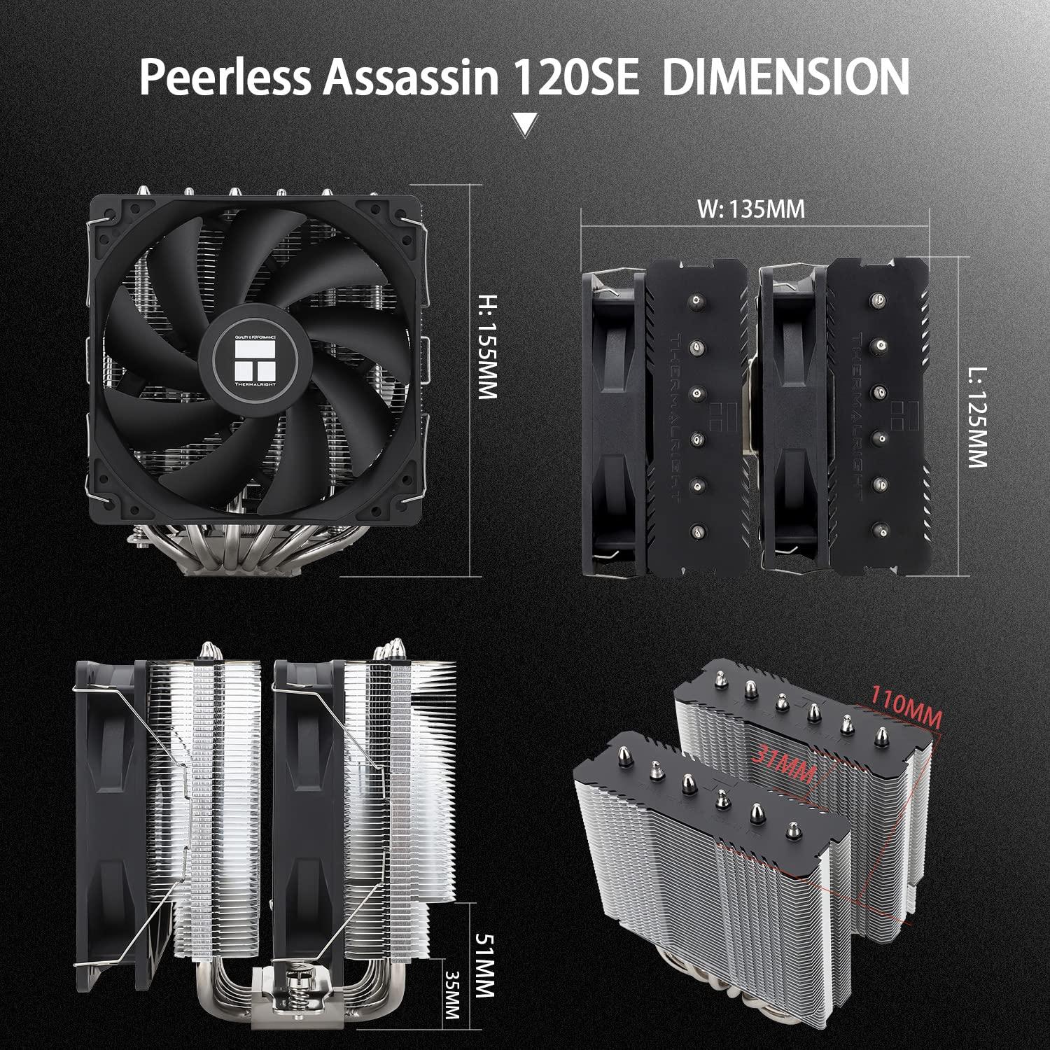 Enfriador de CPU Thermalright PA120 SE, 6 Tubos de Calor, Duales Ventiladores 120mm