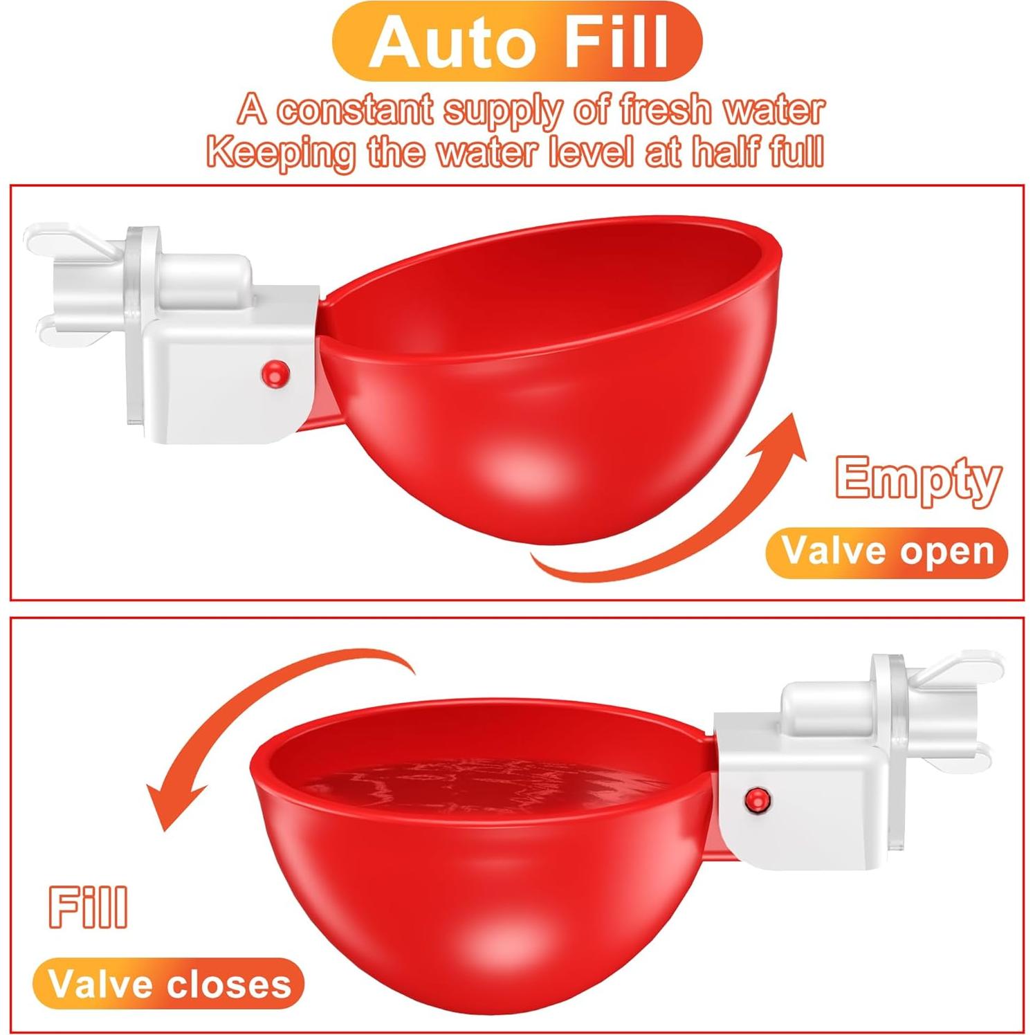 Tazas de Agua Automáticas para Pollos ZenxyHoC - Paquete de 6