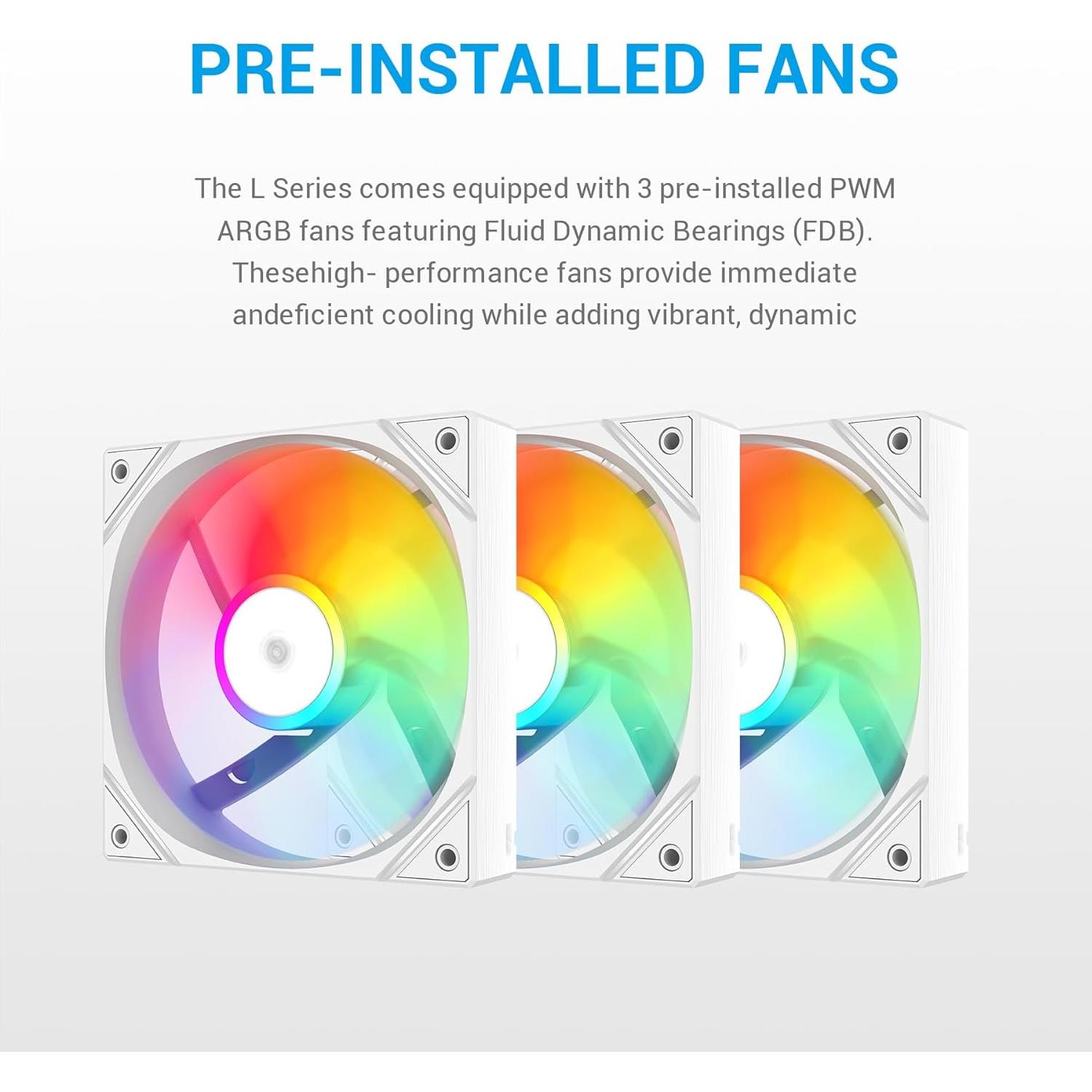 SAMA L60 360mm AIO Liquid CPU Cooler - High-Performance RGB Water Cooling System with 2000 RPM PWM ARGB Fans, Compatible with Intel LGA 1366/115X/2011/1200/1700/1851 & AMD AM4/AM5, White