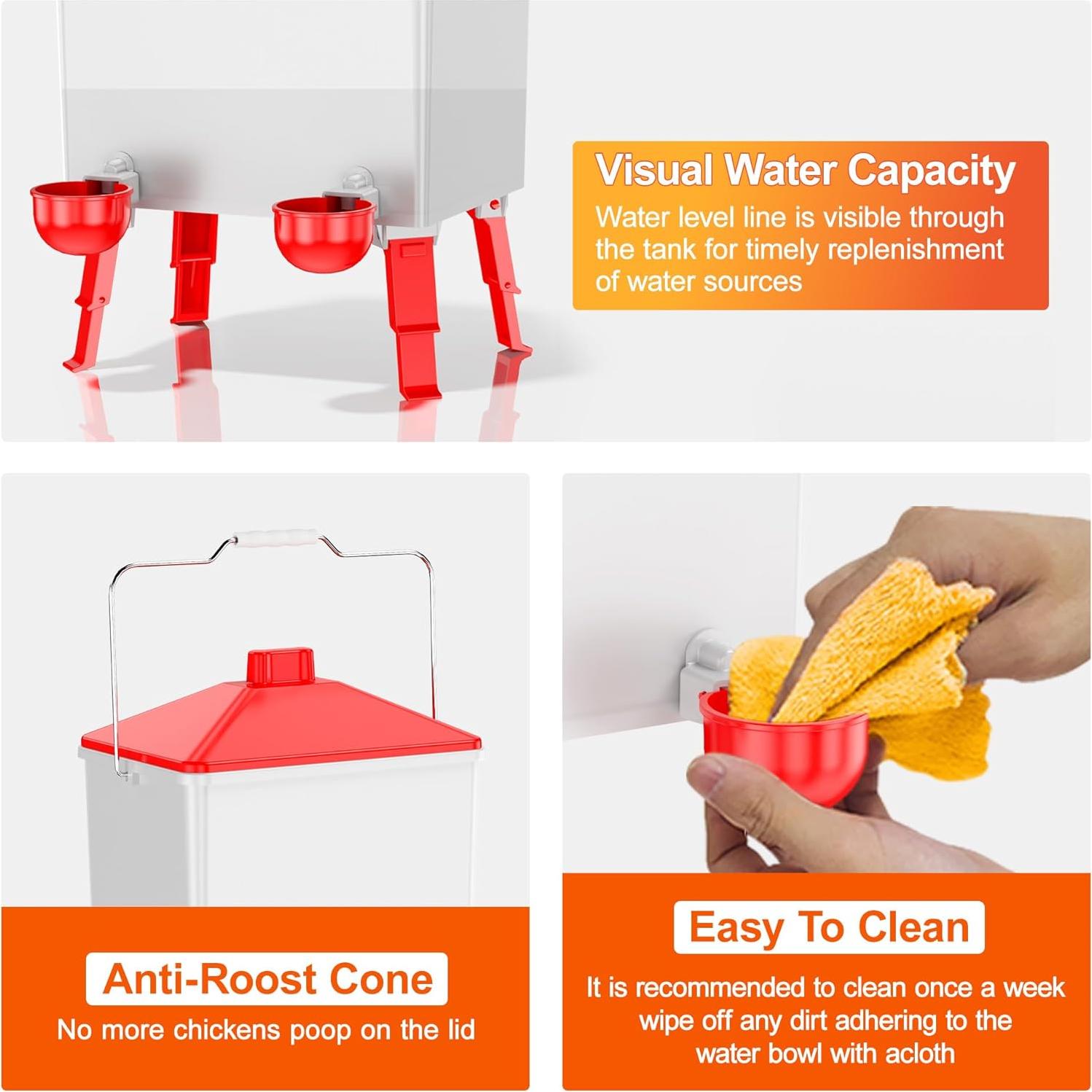 Cubo de Agua Automático ZenxyHoC 3.6 Galones para Pollos