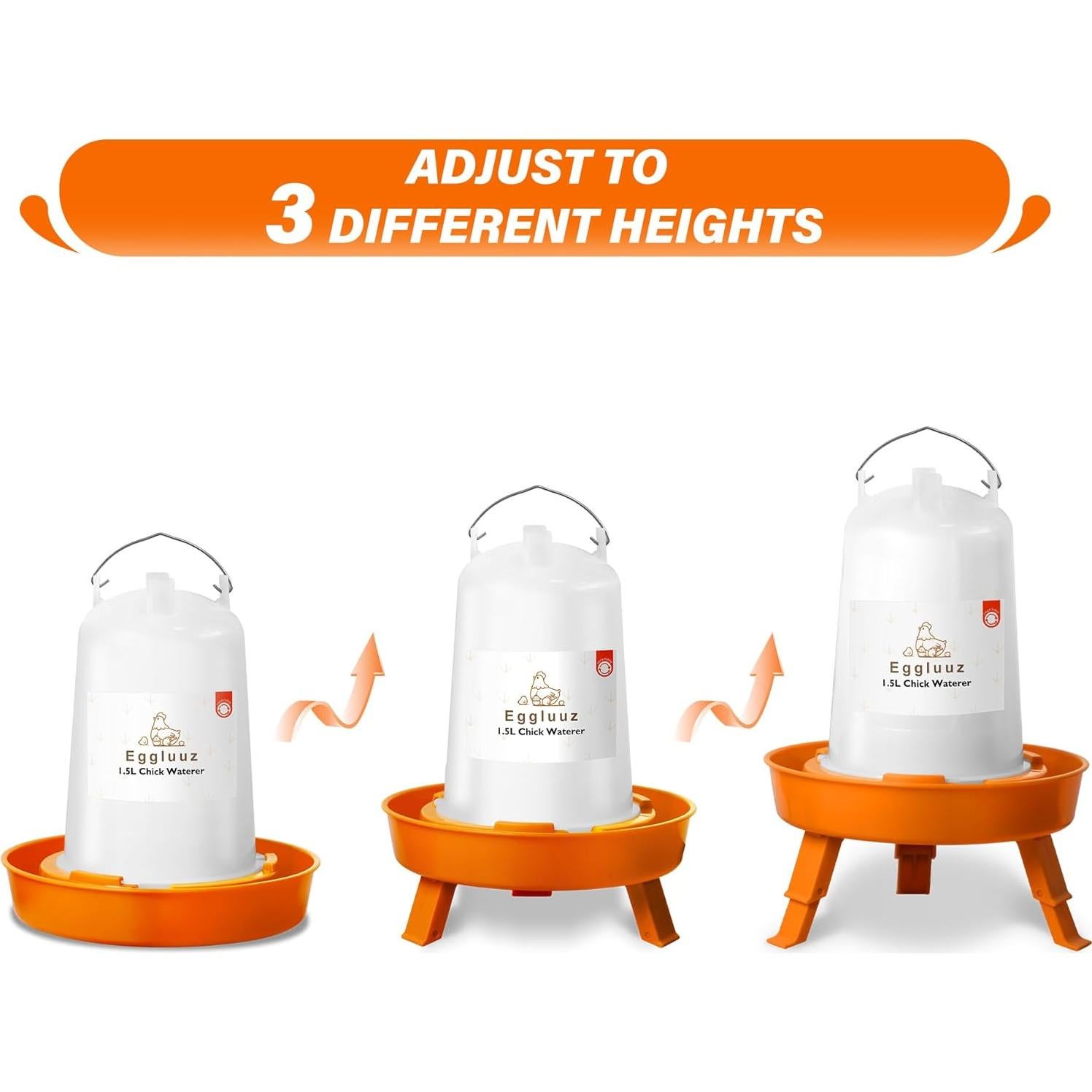 Kit Alimentador y Bebedero Automático Pollitos Eggluuz 1L 1.5L