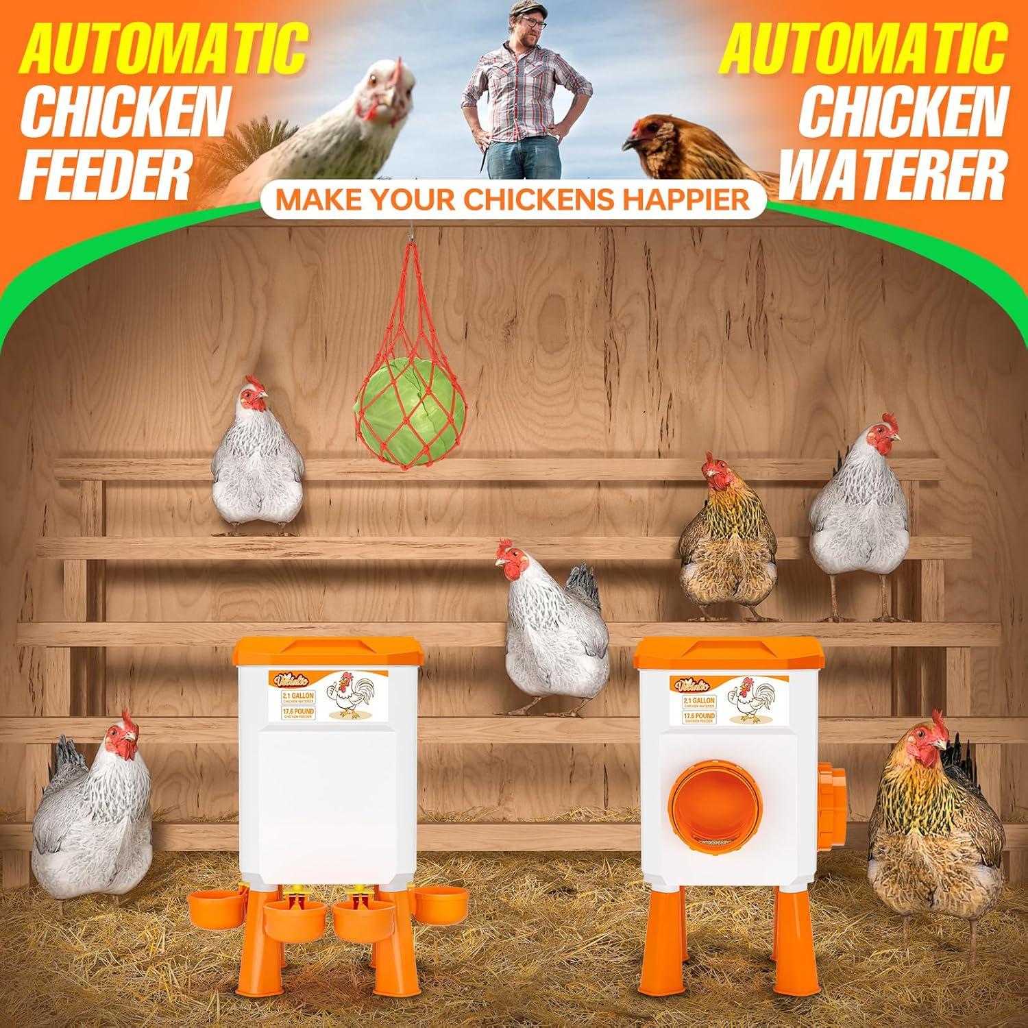 Juego de Comedero y Bebedero Automático para Pollos VEDALIO 2.1 Gal