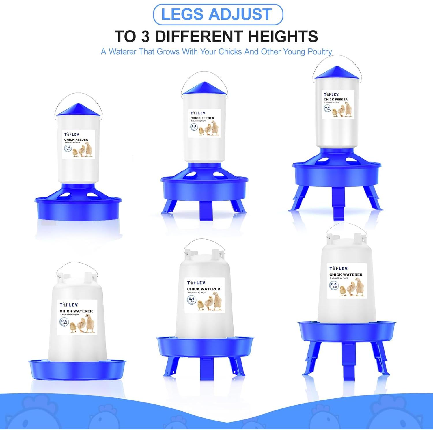 Juego de Alimentador y Bebedero Tiflev para Pollitos 0.4Gal