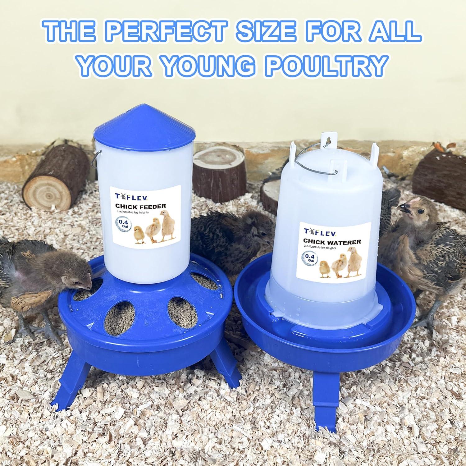 Juego de Alimentador y Bebedero Tiflev para Pollitos 0.4Gal