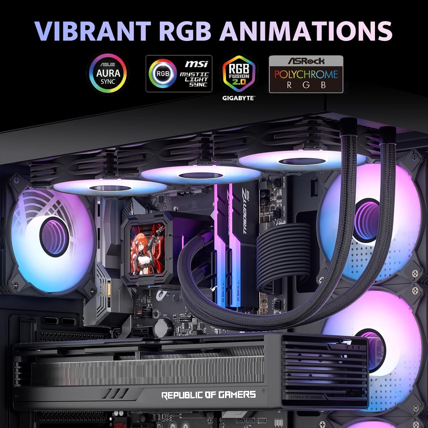 Enfriador de CPU Líquido darkFlash DV360S 360mm ARGB LCD 3.2"