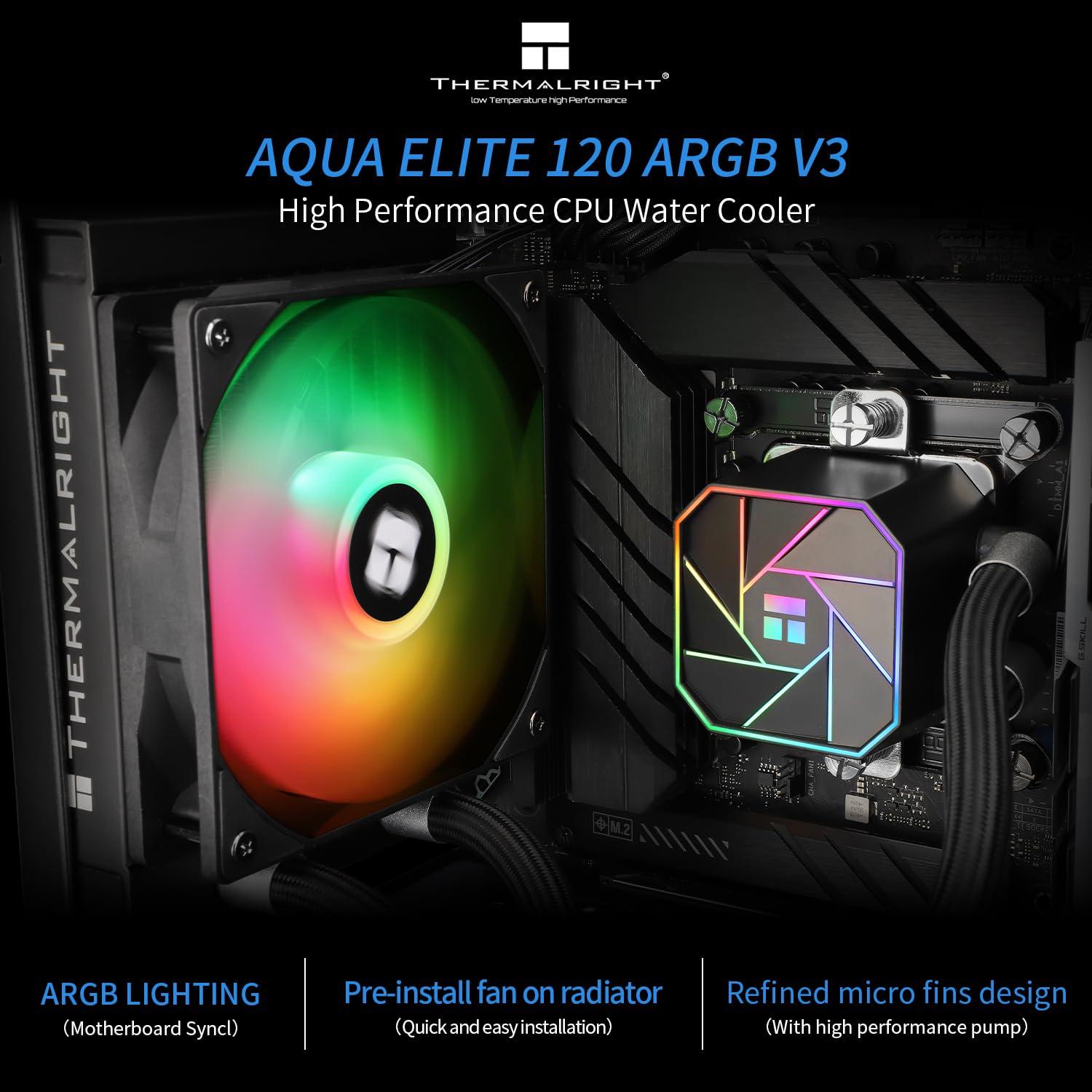 Enfriador de CPU Líquido Thermalright Aqua Elite 120 V3 PWM ARGB
