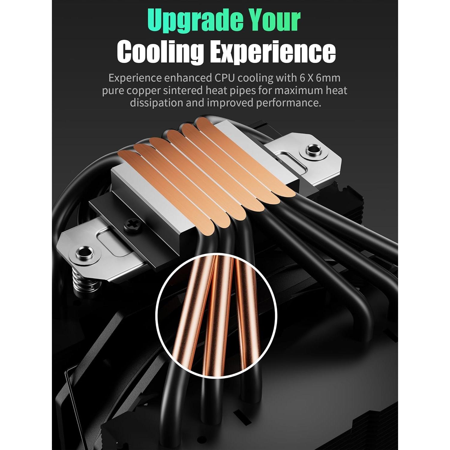 Enfriador de CPU upHere UE2K6 Doble Torre 120mm Negro