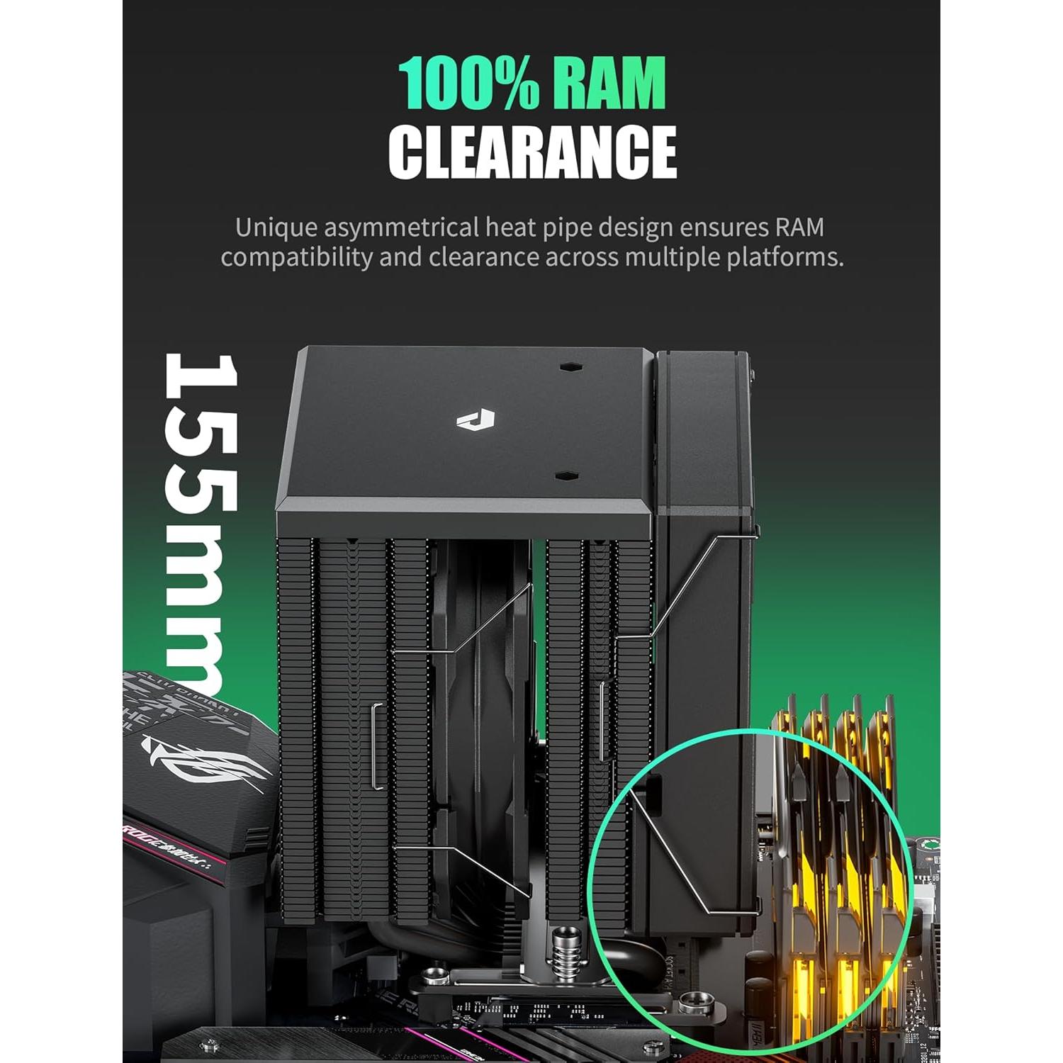 Enfriador de CPU upHere UE2K6 Doble Torre 120mm Negro