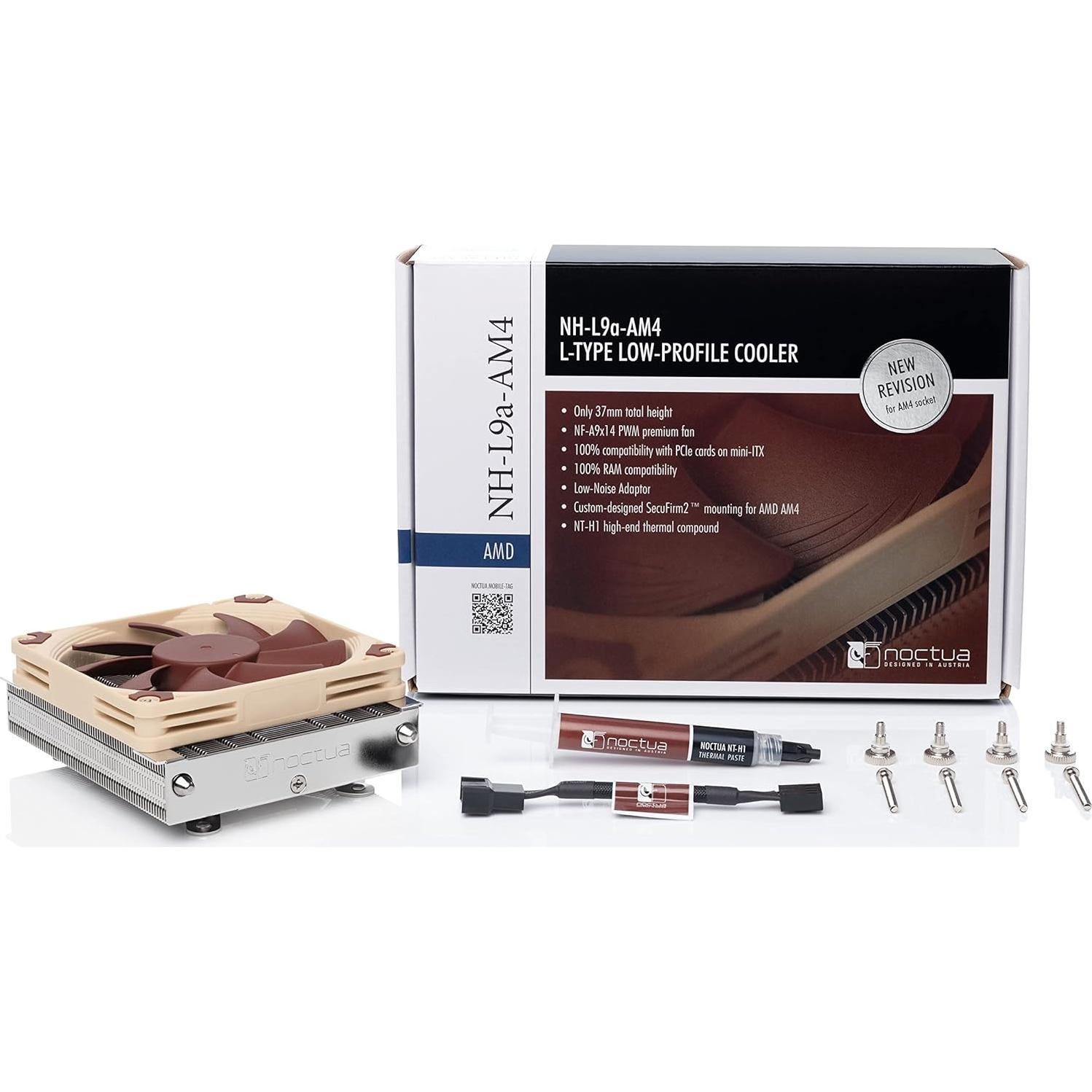 Enfriador de CPU Noctua NH-L9a-AM4 bajo perfil para AMD