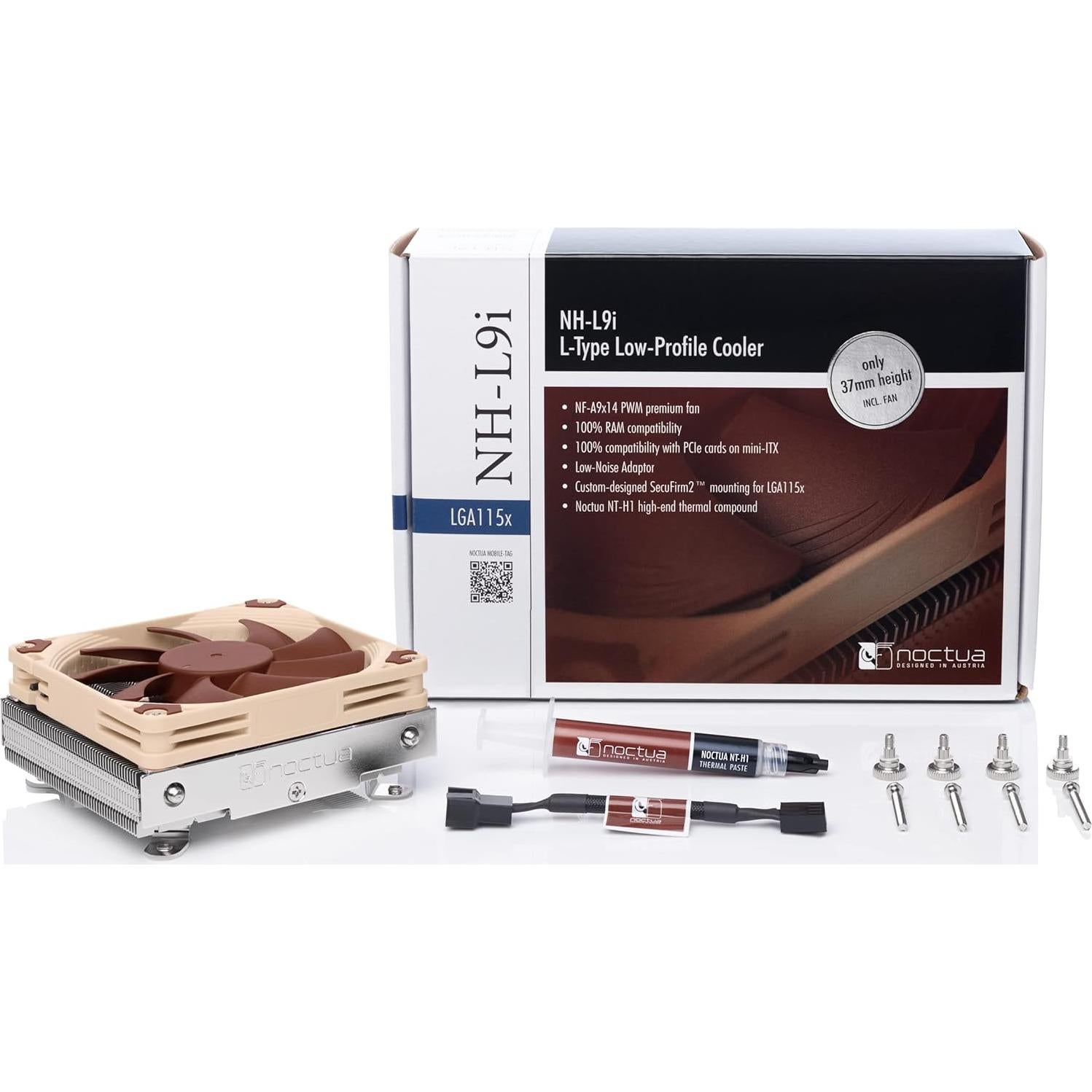 Enfriador de CPU Noctua NH-L9i Bajo Perfil 37mm para Intel