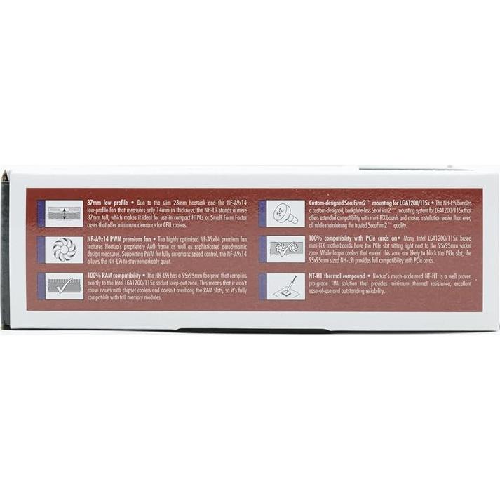 Enfriador de CPU Noctua NH-L9i Bajo Perfil 37mm para Intel