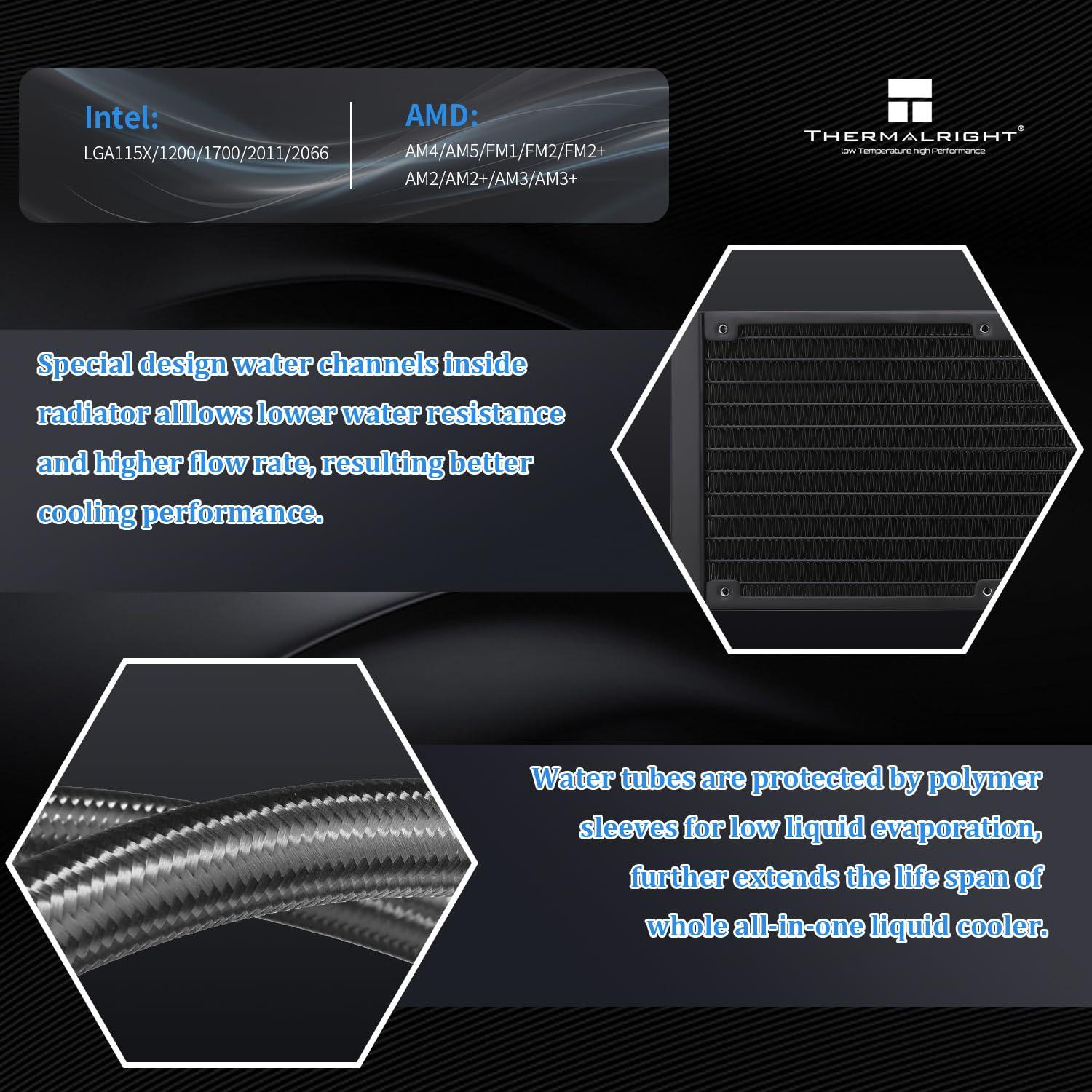 Enfriador AIO de CPU Thermalright Aqua Elite 360 ARGB 2.1kg