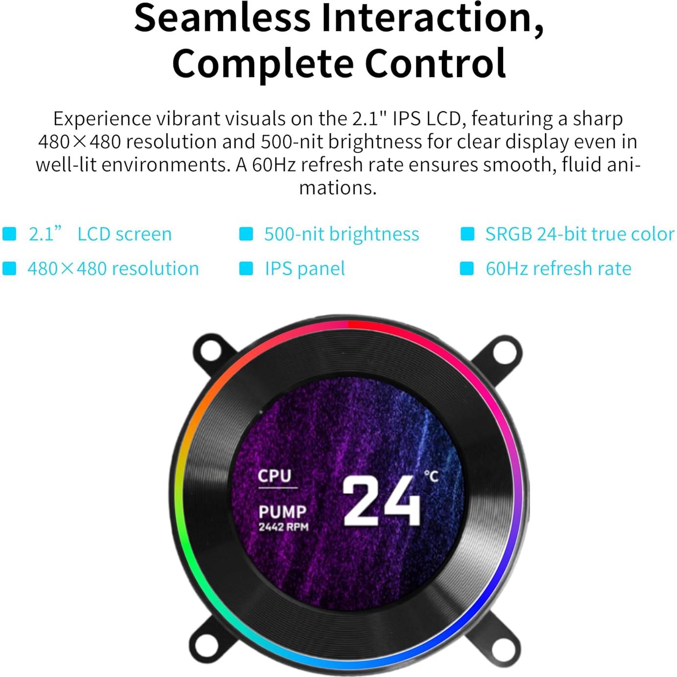 Enfriador de CPU Líquido Lian Li Hydroshift II 360 - Pantalla LCD 2.1"