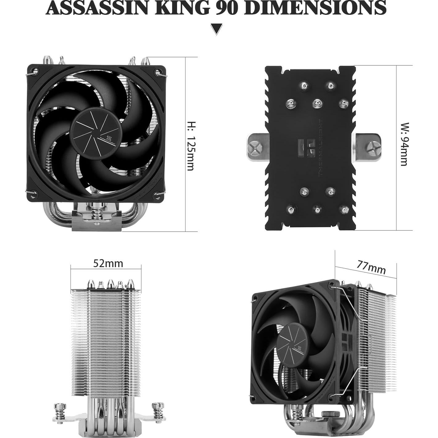 Enfriador de CPU Thermalright Assassin King 90 V2, 5 tubos de calor