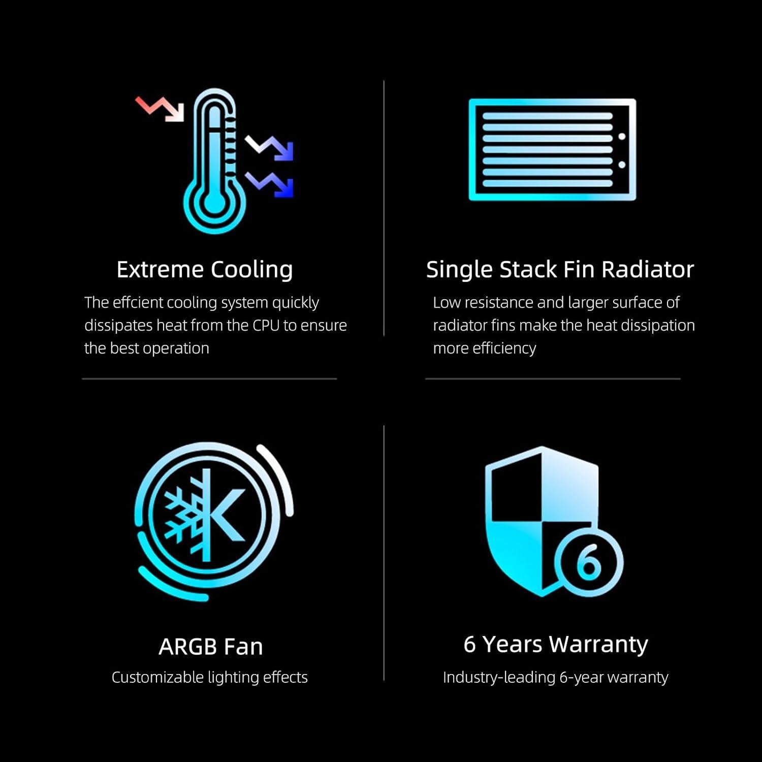 Enfriador Líquido CPU KINGCOOL Aqua Freeze 360mm RGB Blanco