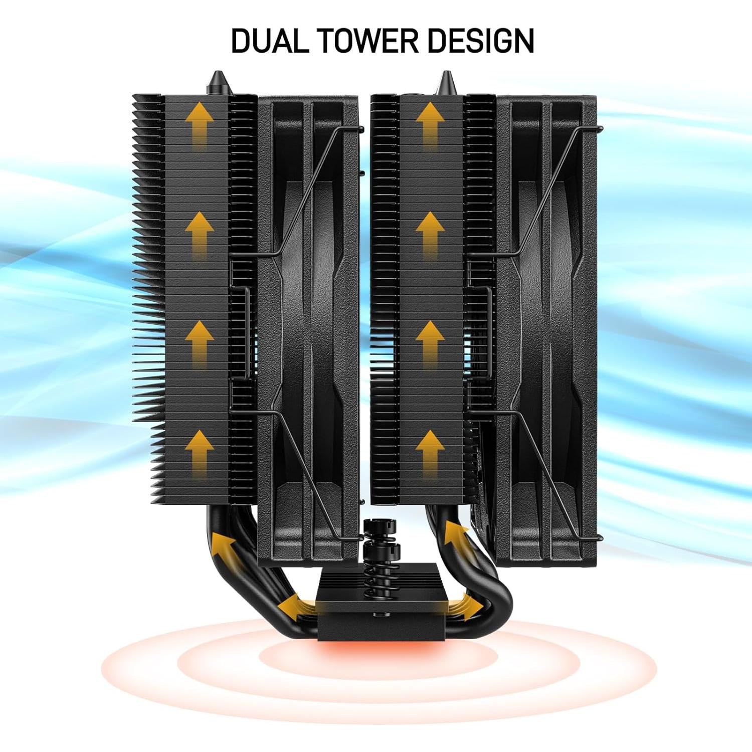 Enfriador de CPU DARKROCK DT6 Torre Doble 6 Tubos Cobre 120mm