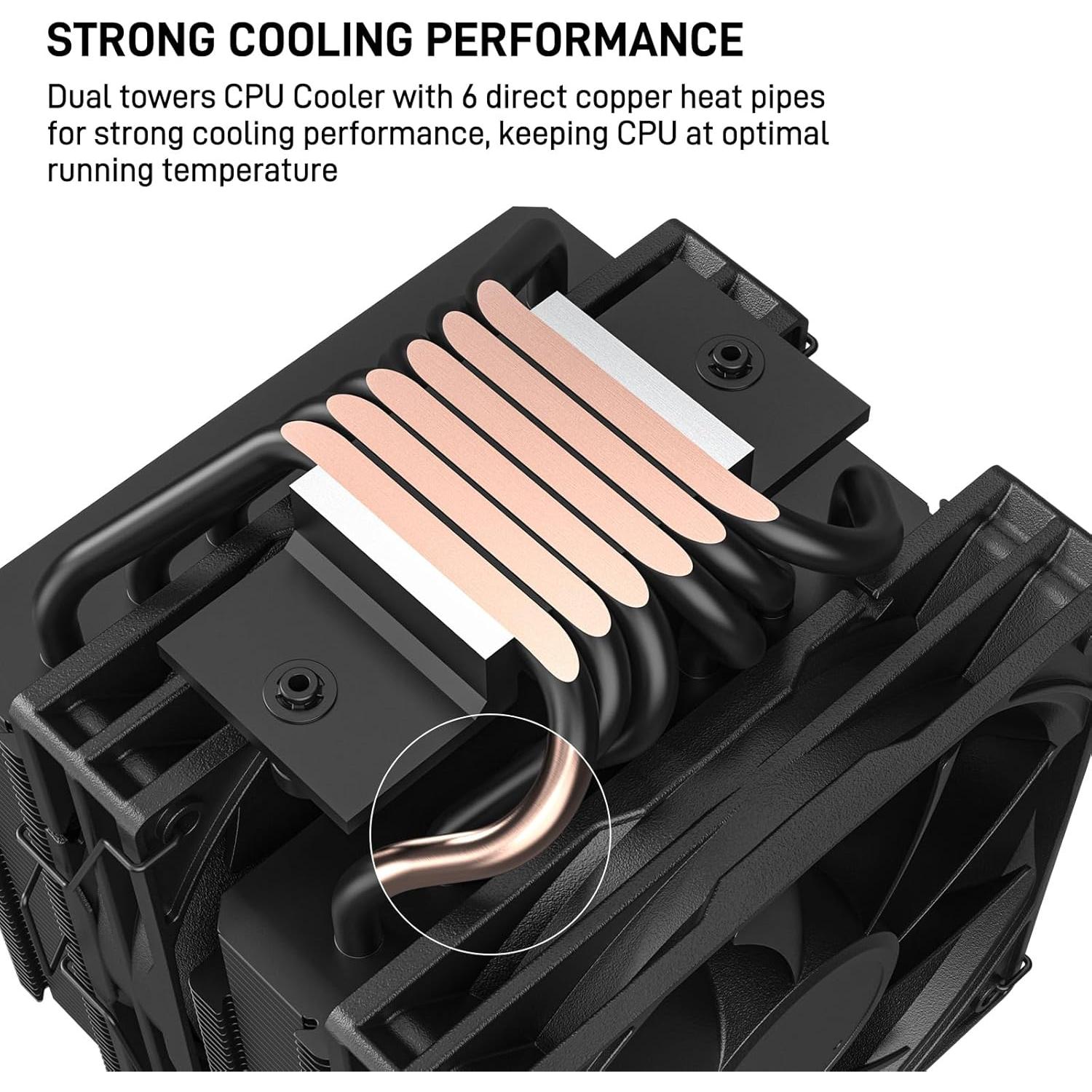 Enfriador de CPU DARKROCK DT6 Torre Doble 6 Tubos Cobre 120mm