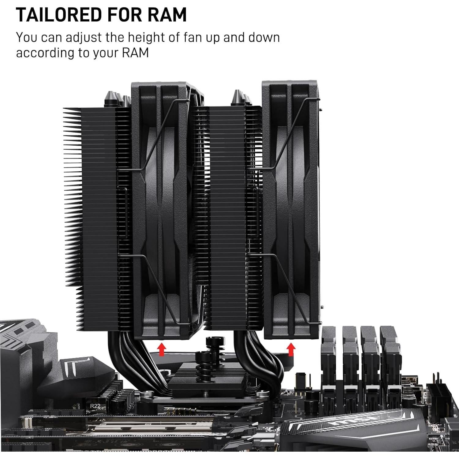 Enfriador de CPU DARKROCK DT6 Torre Doble 6 Tubos Cobre 120mm