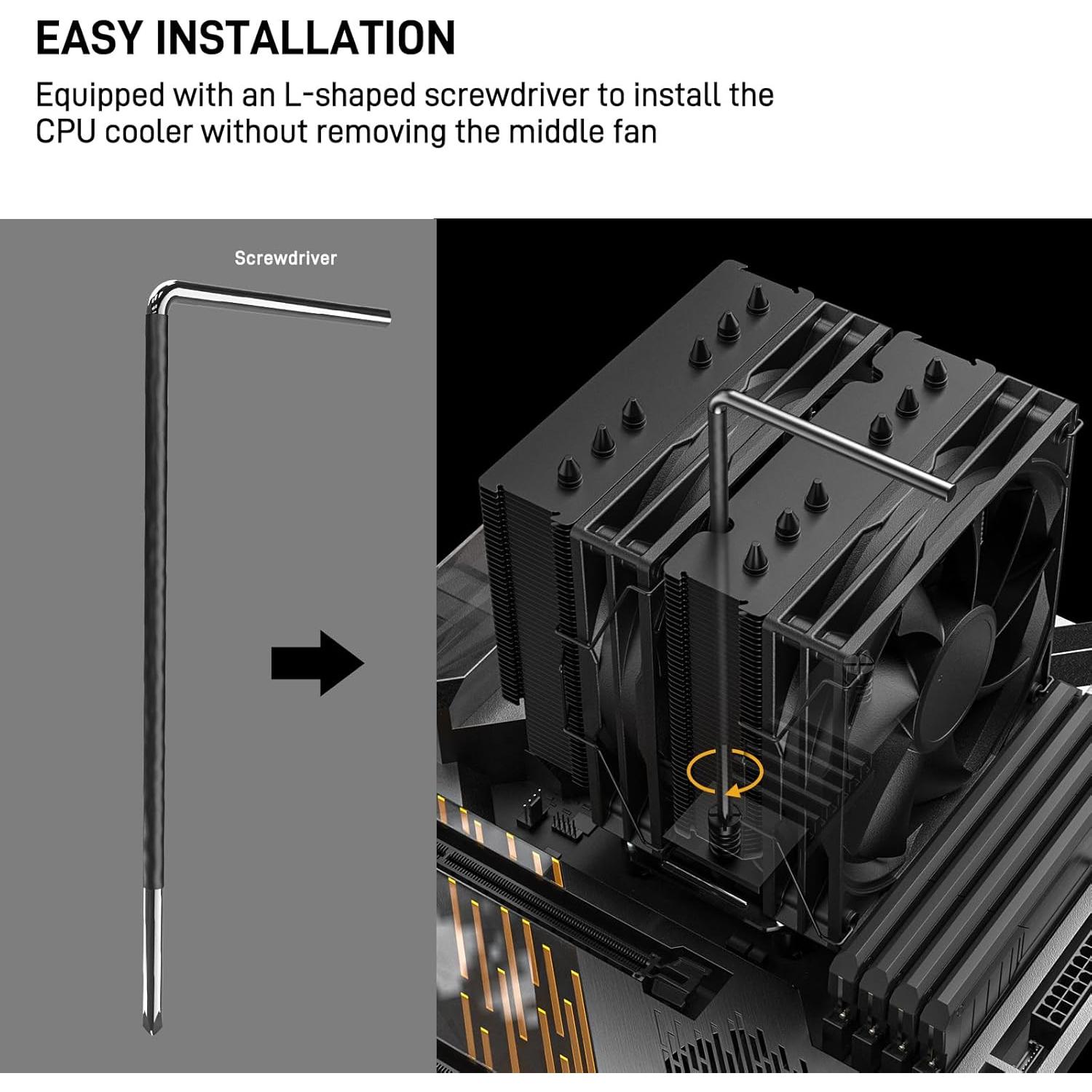 Enfriador de CPU DARKROCK DT6 Torre Doble 6 Tubos Cobre 120mm