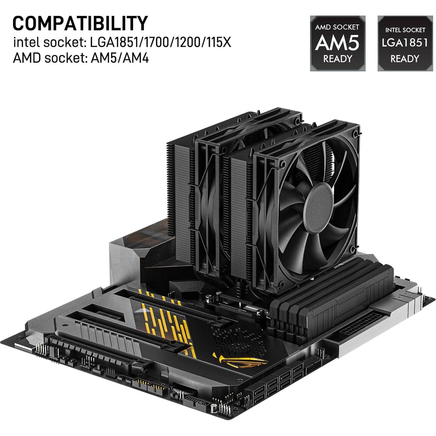 Enfriador de CPU DARKROCK DT6 Torre Doble 6 Tubos Cobre 120mm