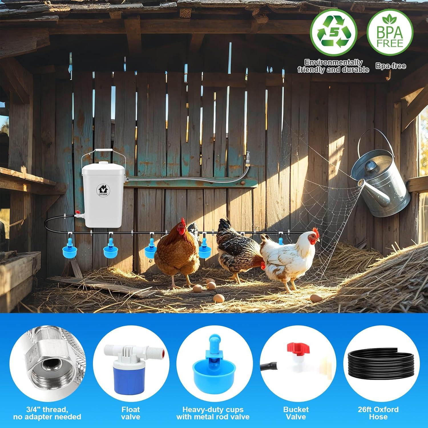 Dispensador Automático de Agua para Aves GIFANK 3 Galones